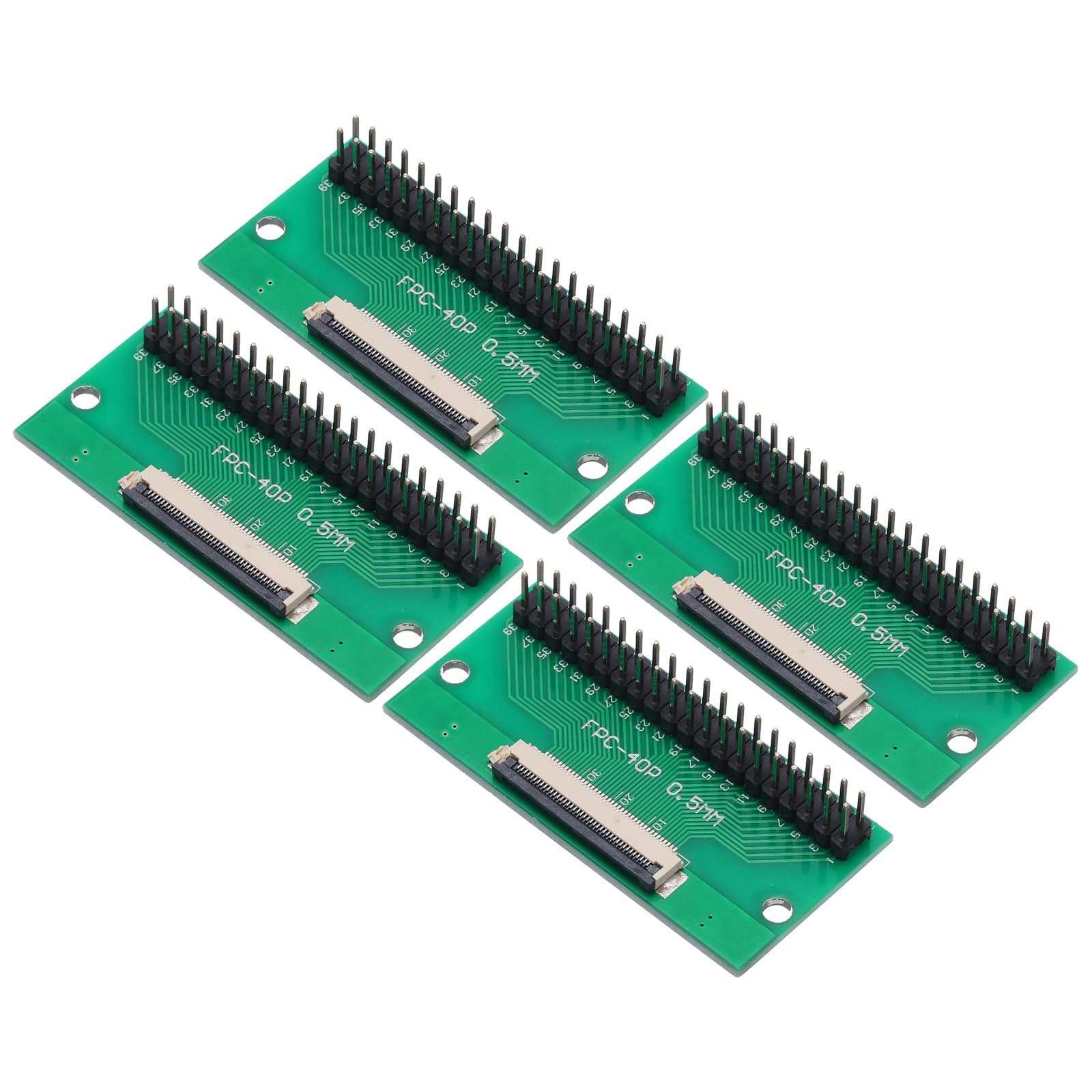 MECCANIXITY 4pcs FFC FPC Connector Board 40 Pins 0.5mm Socket to 2.54mm Double Row Male Pin Header Strip Adapter, PCB Converter Board for LCD TVs/