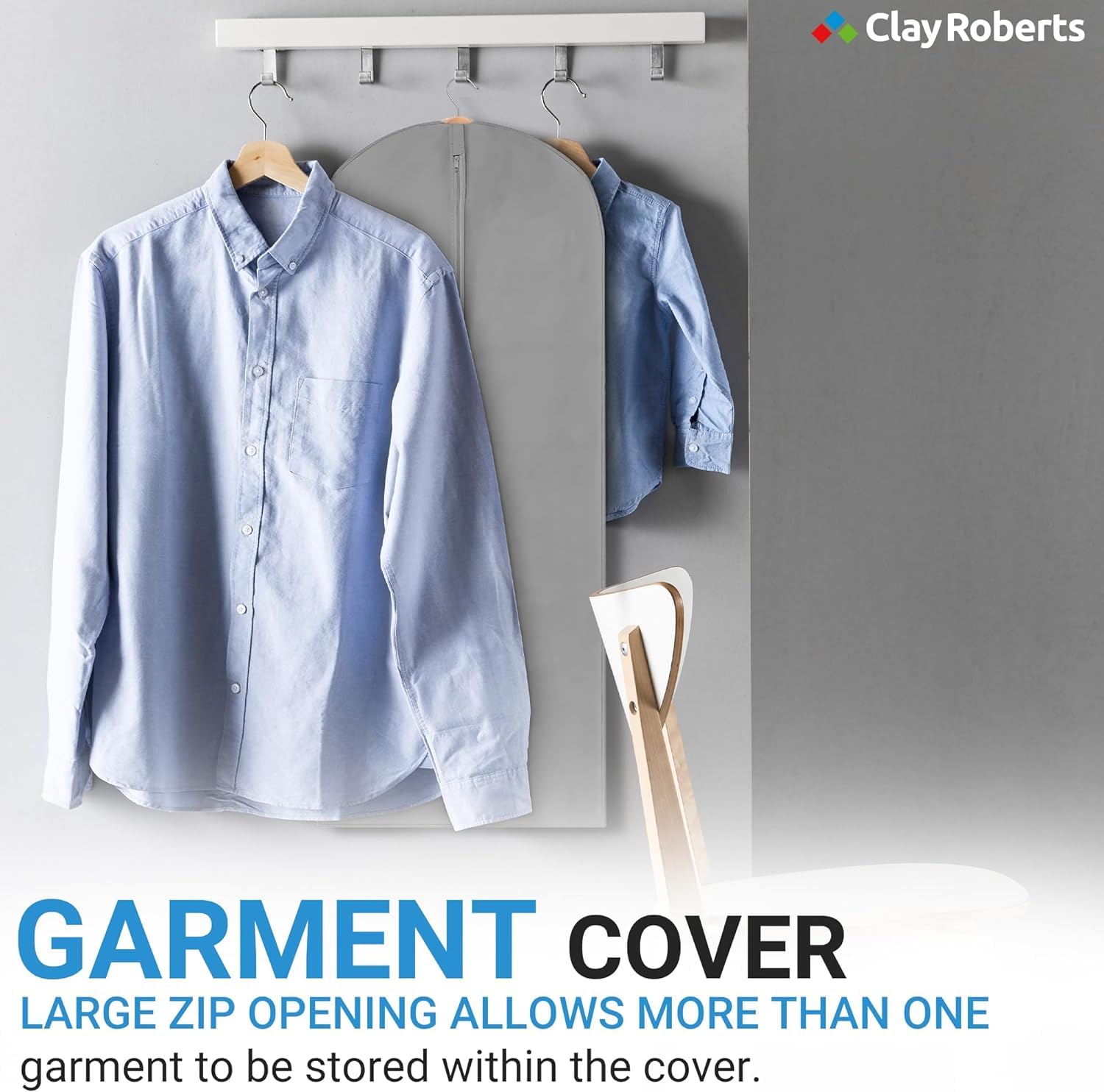Short Garment Bag, Grey Dress Cover, 6 Pack, 60cm x 100cm, Clothing Storage Bags, Travel, Weddings, Suits, Dresses - Image 3