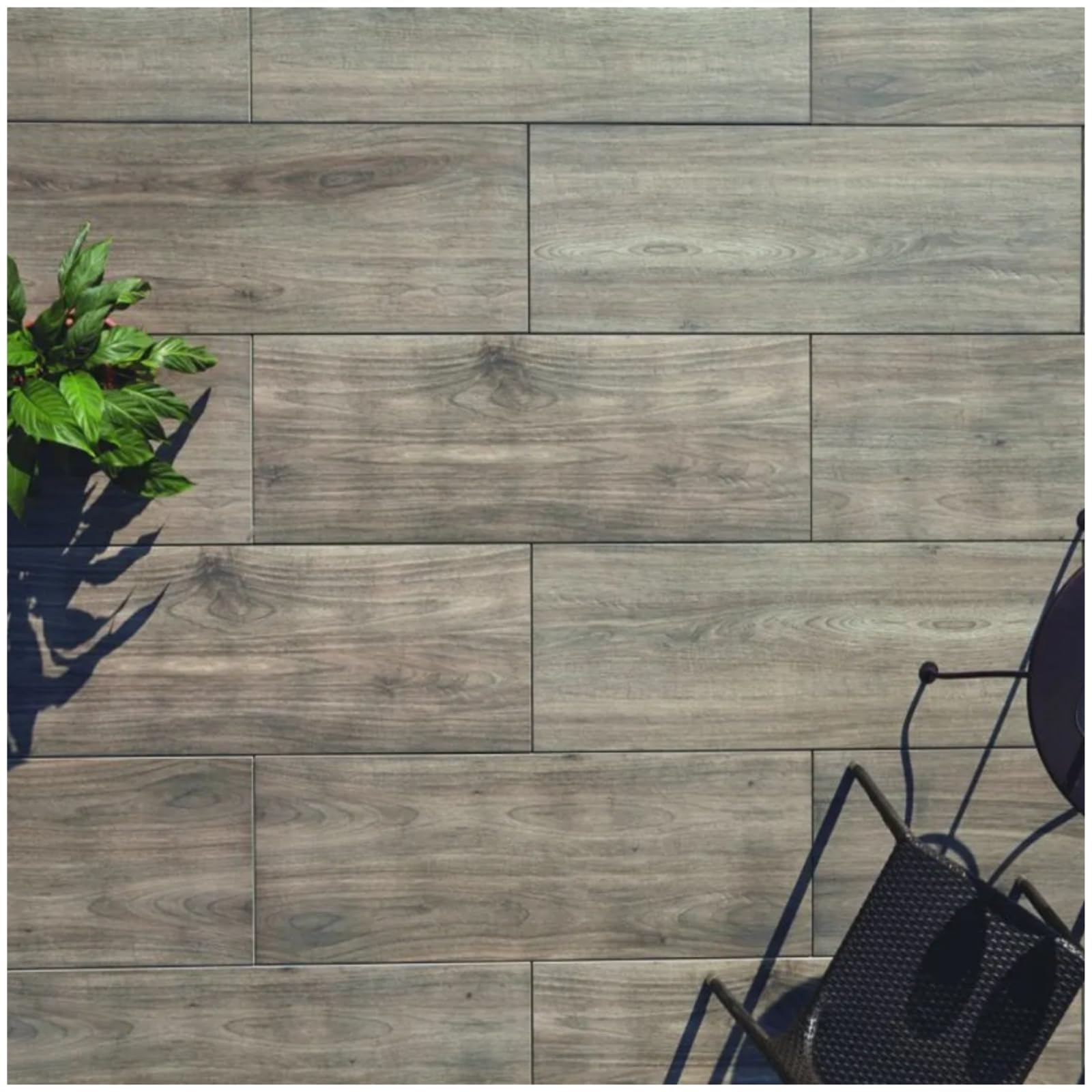 HORI Terrassenplatte Marrone Braun 120x40x2 cm – wetterfeste Bodenplatte mit Holzstruktur rutschhemmend ideal für Terrassen Fläche: 4,75 m² Verlegeart: inkl. Plattenlager mit Kugelkopf Höhe: 150 -
