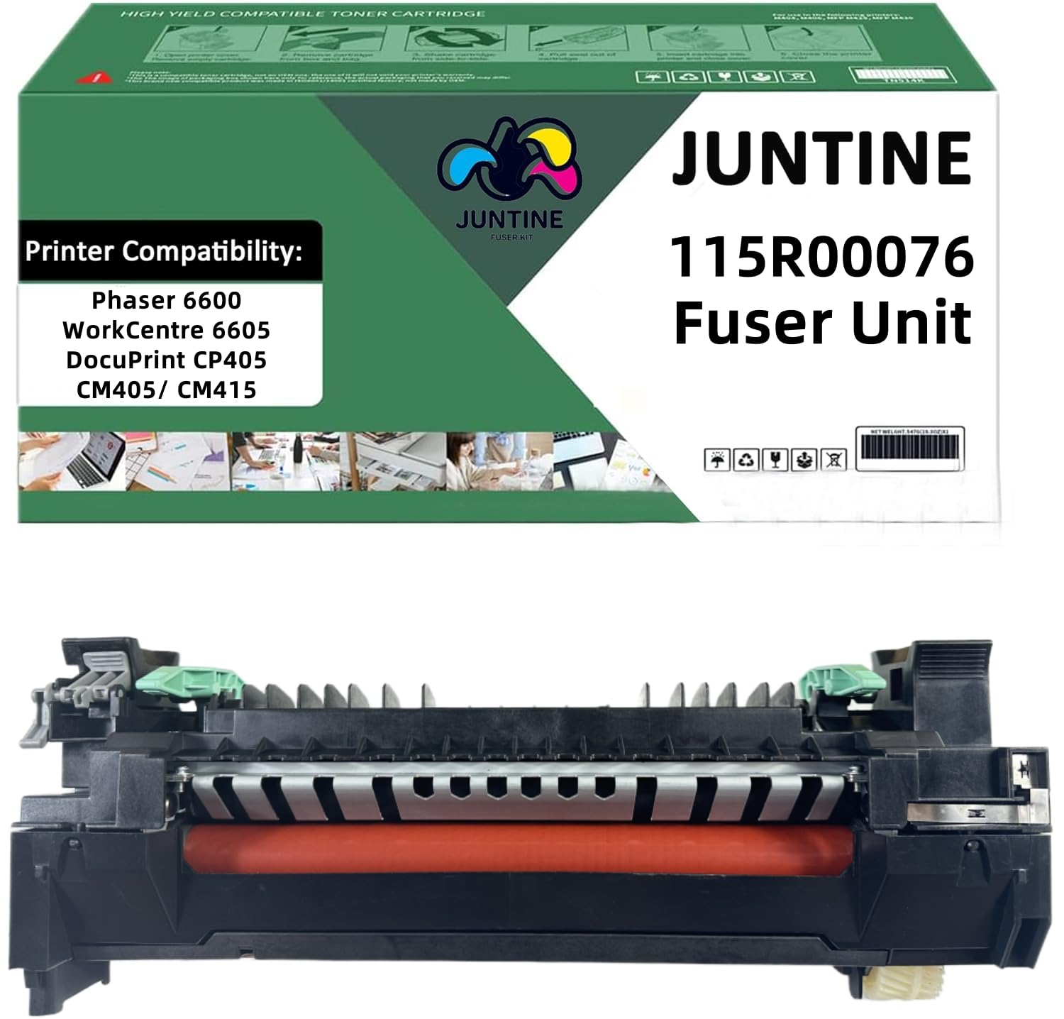 JUNTINE 115R00076 Fuser Unit Replacement for Xerox 115R00076 Fuser Kit Compatible with Xerox Phaser 6600 WorkCentre 6605 DocuPrint CP405 CM405 CM415 Printers(110V-200K Pages)