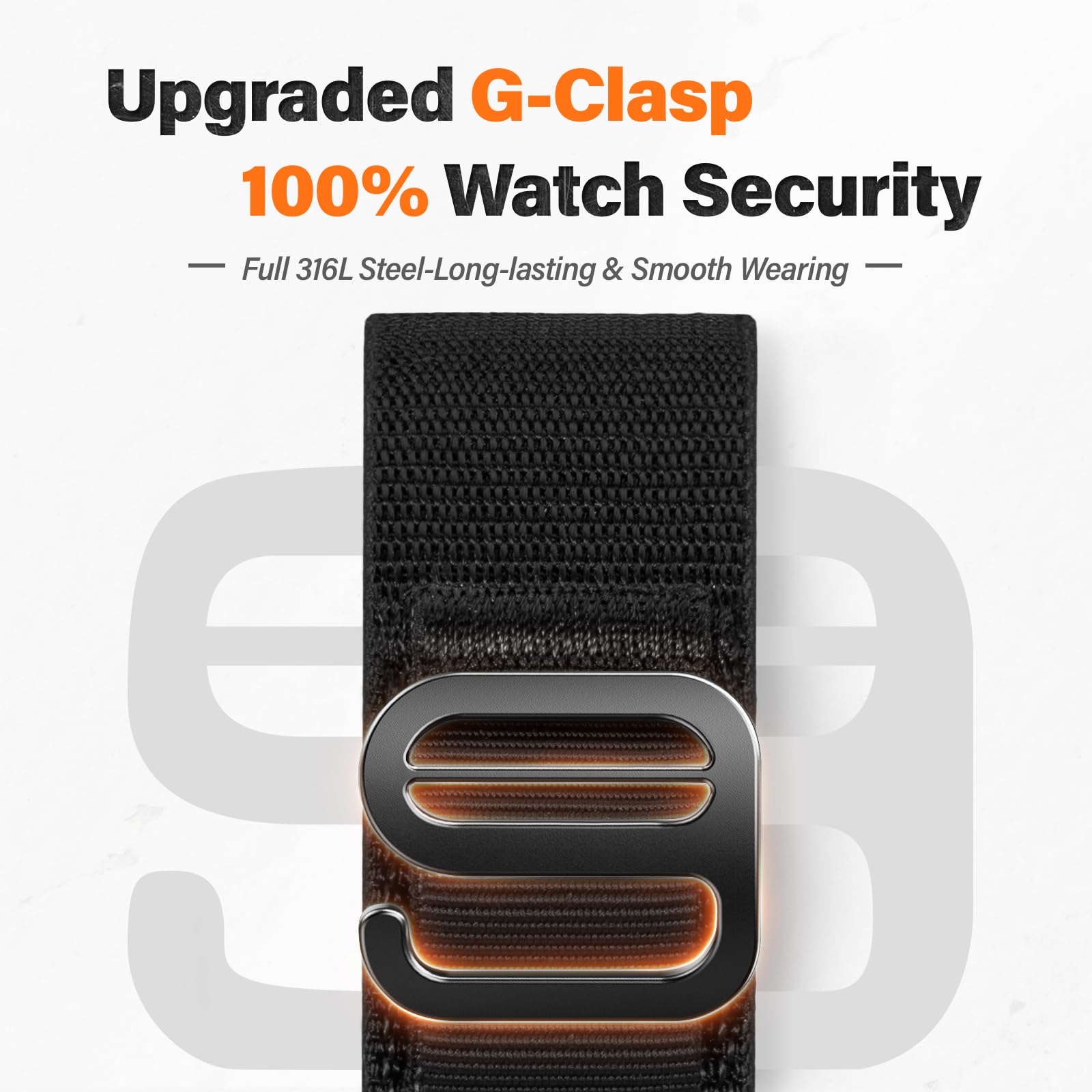 Alpine Loop Nylon Watch Band Compatible with Garmin Fenix 5/6/7/8 47mm, Quickfit 22mm Rugged Watch Bands for Garmin Epix Gen 2/Fenix 8 Pro 47mm/7 Pro/6 Pro/5 Plus/Forerunner 935/S62(Black)