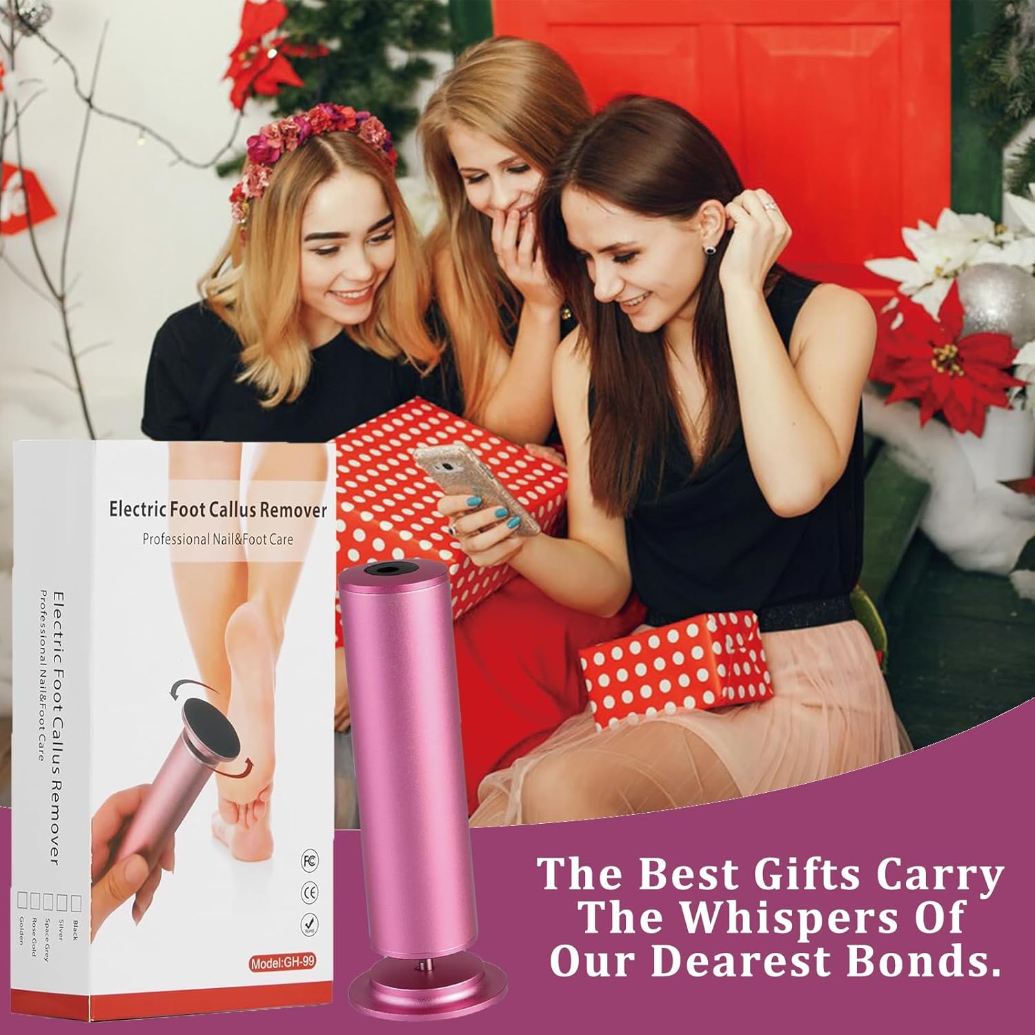 Dermave Upgraded Electric Callus Remover for Feet,Electric Foot File Foot Sander,Adjustable Speed Foot Scrubber,Women Men Dead Skin and Cracked Professional Pedicure Tool,60Pcs Sandpaper Discs - Image 7