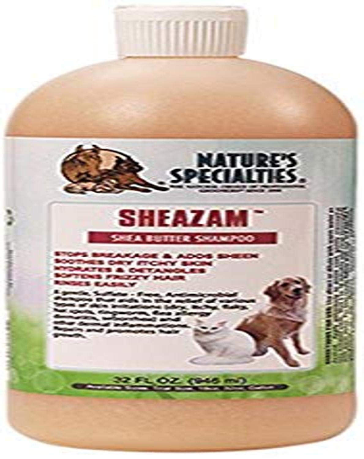 Nature's Specialties Sheazam Shea Butter Dog Shampoo - Sensitive Dog Shampoo for Dry Itchy Skin - Gently Soothes Skin Irritations - Repairs & Promotes Hair Growth - Hydrates & Detangles, 946ml
