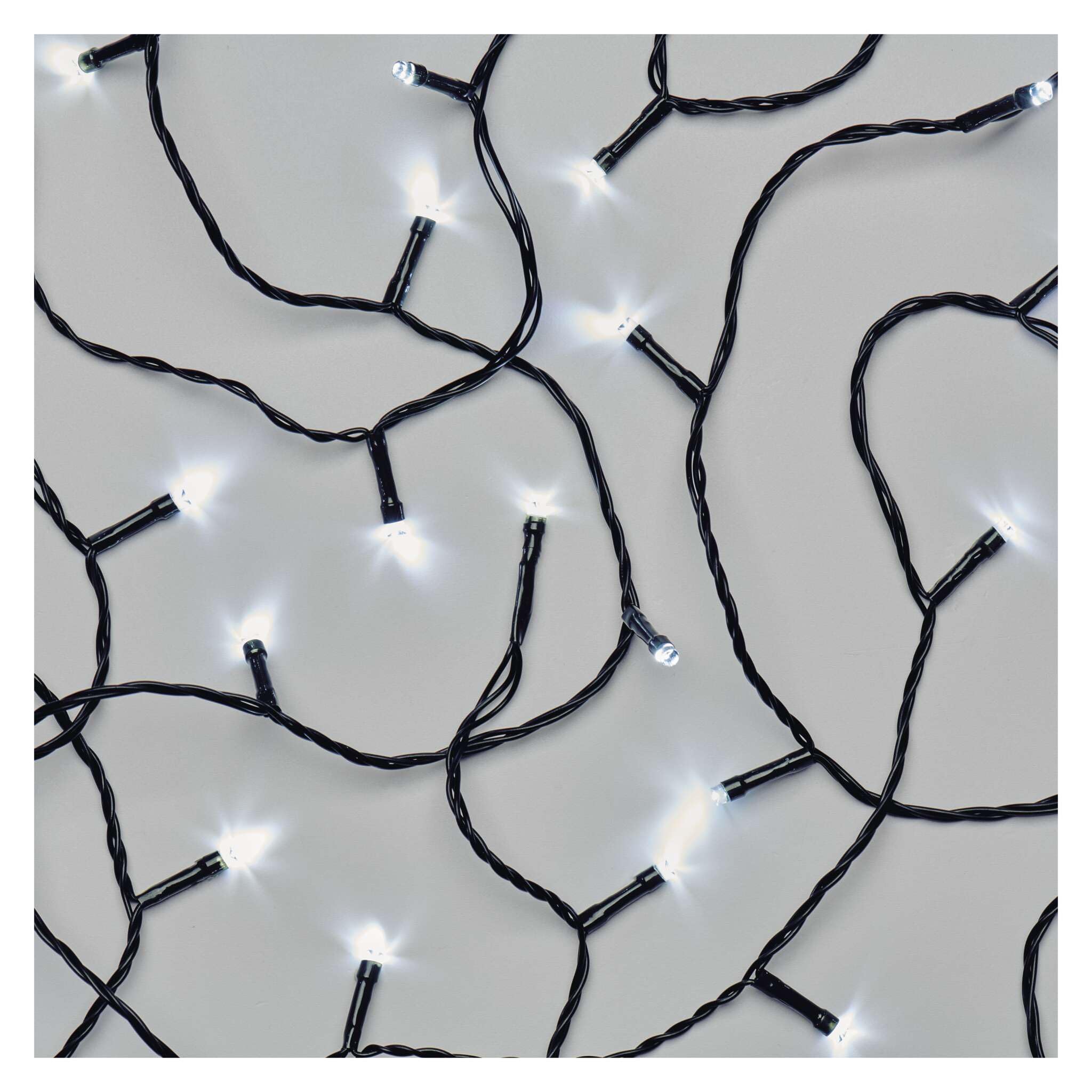 EMOS Cool White LED Fairy Lights, 5.6 Metres, Black Wire with 80 LEDs, 6/18 H Timer Function, Battery Operated (3 x AA), Light Duration 10,000 Hours, IP44 for Indoor and Outdoor Use, Cool White