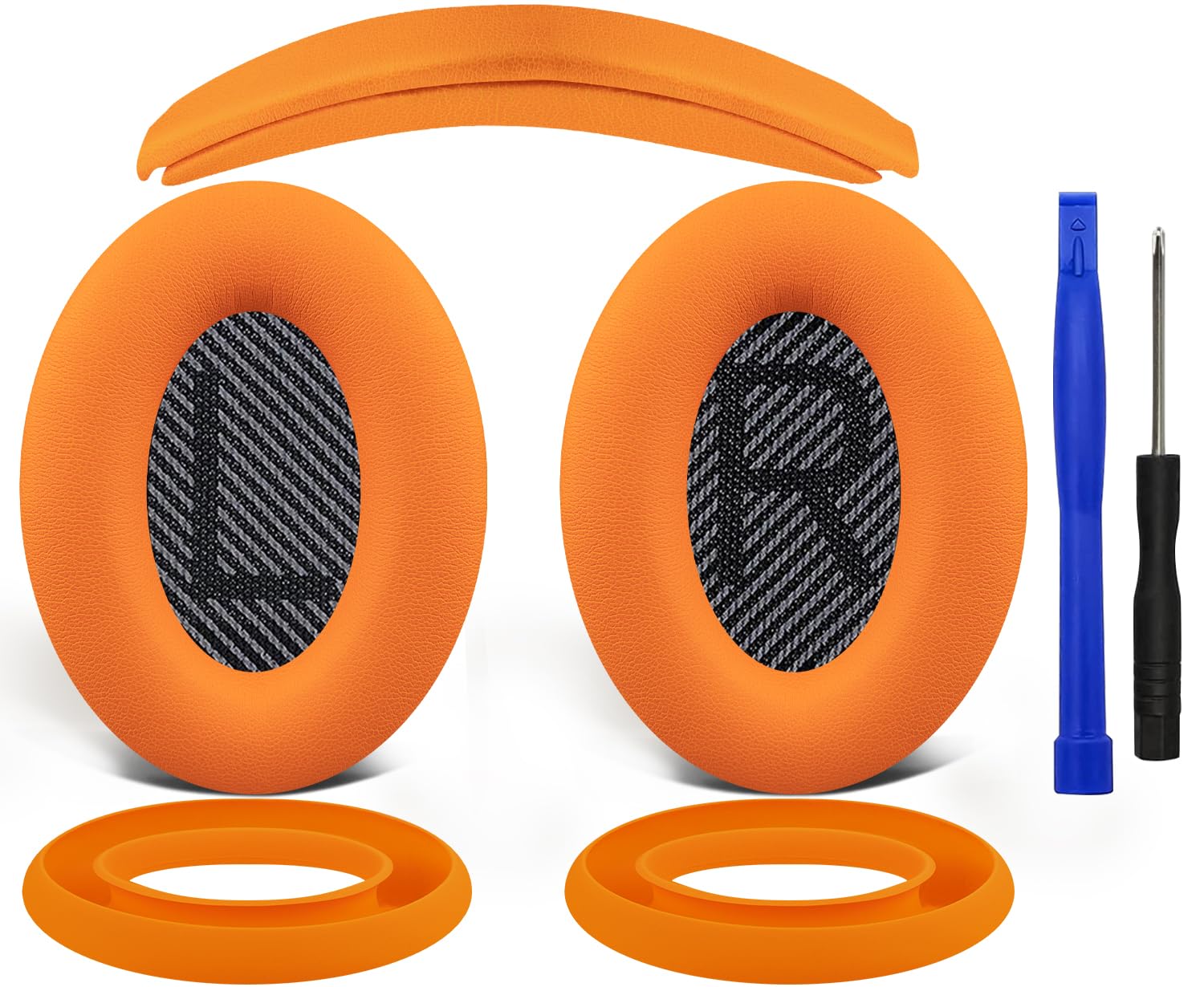 SOULWIT Replacement Kit for Bose QuietComfort QC35/QC35 ii Over-Ear Headphones, Ear Pads Cushions + Headband + Silicone Earpads Cover Protector -