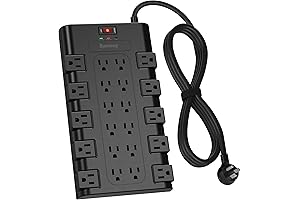 Keep Your Devices Charged with the SUPERDANNY Power Strip Surge Protector!