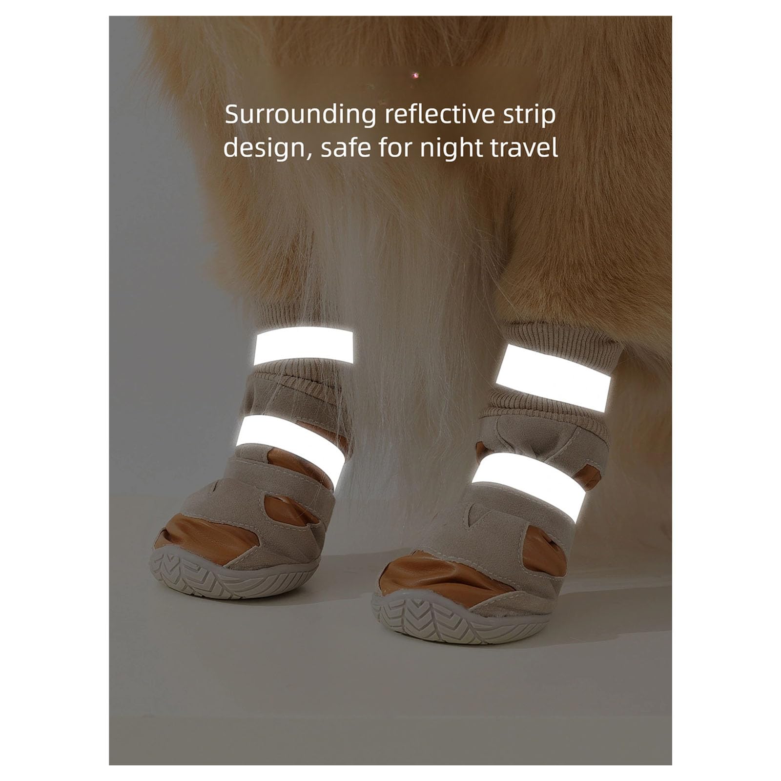 Di 4 protezioni per zampe di cane ispessite antiscivolo suola interna in pile stivali per cani scarpe in peluche per passeggiate escursioni scarpe peluche