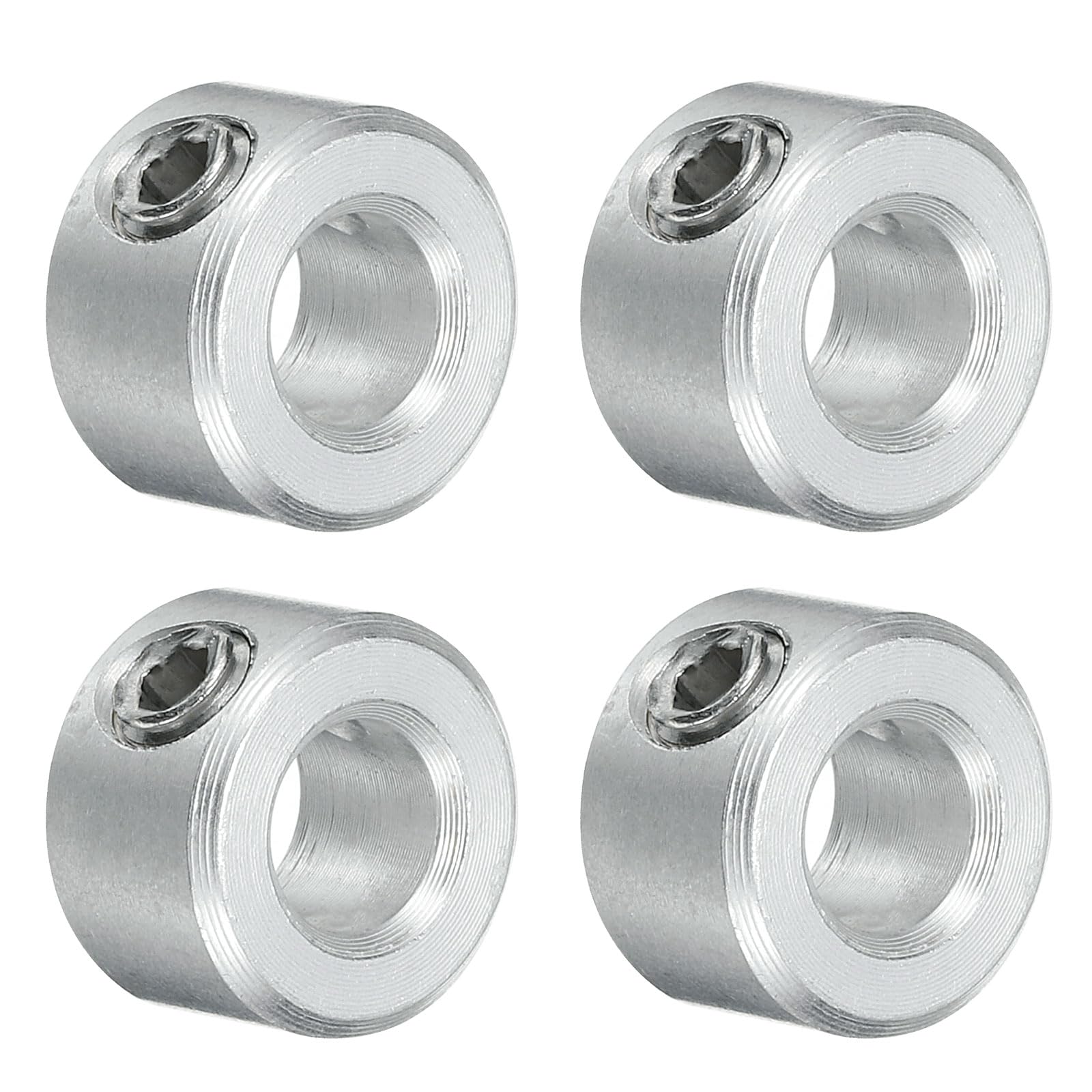 Kozelo 2Pcs Aluminum Alloy Shaft Collar - [12mm Bore X 30mm OD X 10mm Width] Clamping Style Shaft Collar For CNC Machine Tools, Hold Timing Pulleys Use, Silver Tone