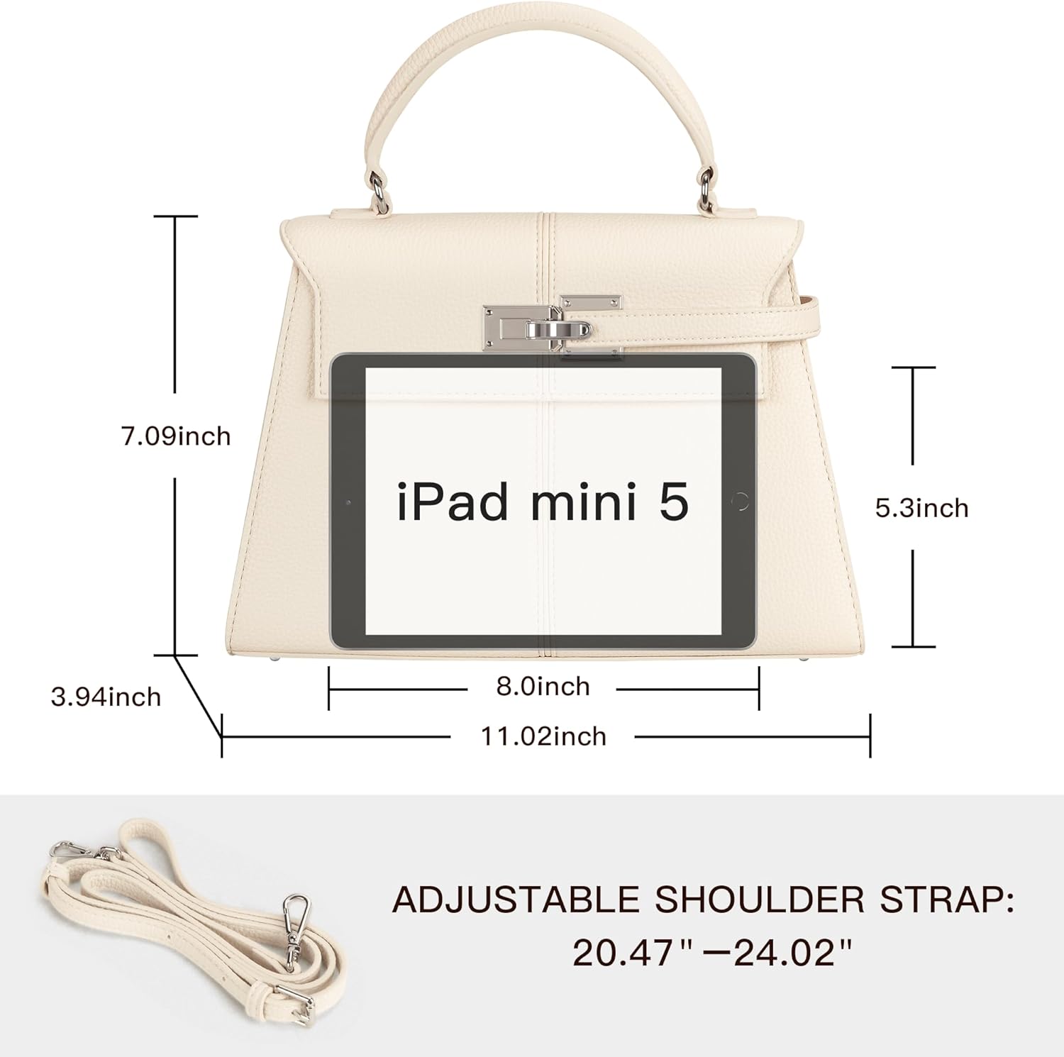 Women's Top-handle Handbags– Vegan Leather Vintage Top Handle Design with Adjustable Strap, Fashion Commuter Crossbody Bag - Image 4