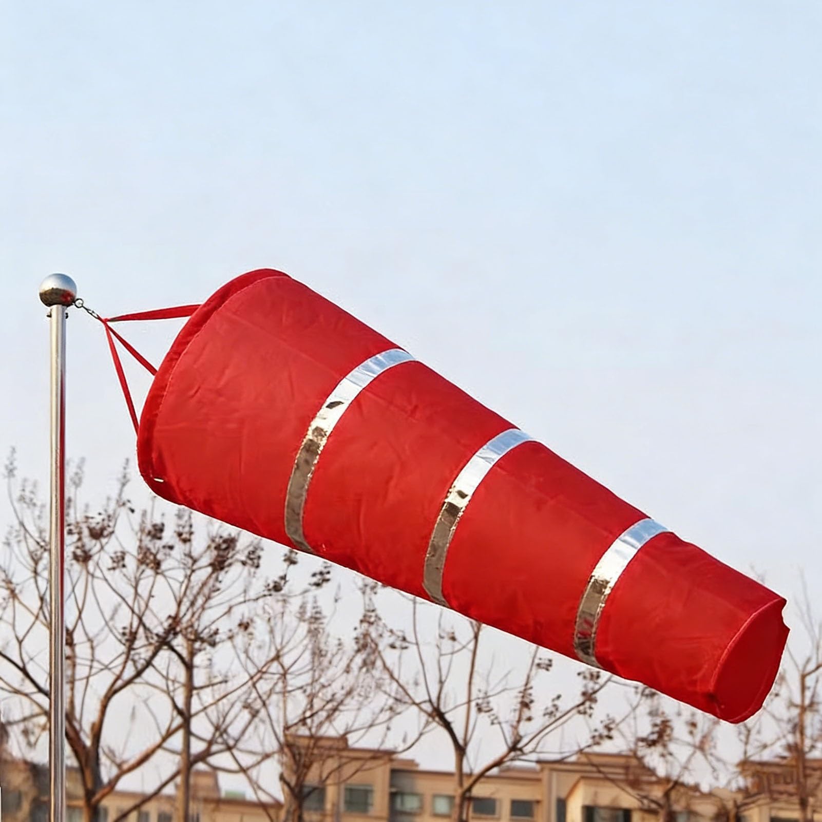 Manga de viento reflectante e impermeable con mástil giratorio de 360° anti-enredos