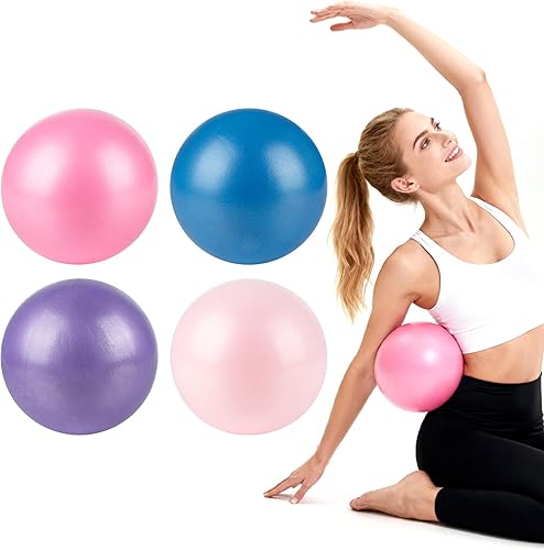 Miniatura 1 de Pelota de ejercicio pequeña de 4 piezas, pelota de pilates de 9 pulgadas, pelota de yoga pequeña para estabilidad, terapia física, fitness, fuerza