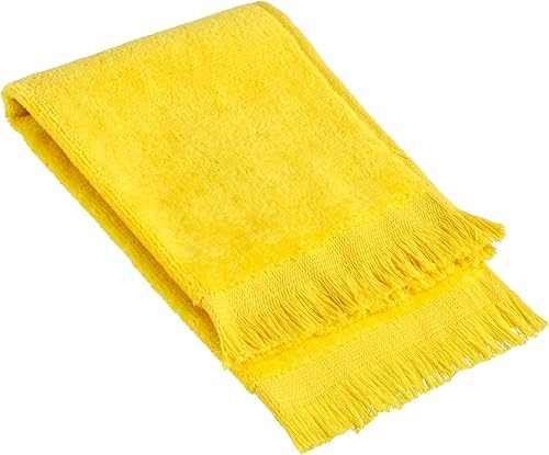 Vista 15 de Paquete de 12 - Toalla de Rizo para Dedos con Flecos Dobladillados Reversible (Tamaño 11" An x 18" L), Algodón (Blanco) Precio Promocional