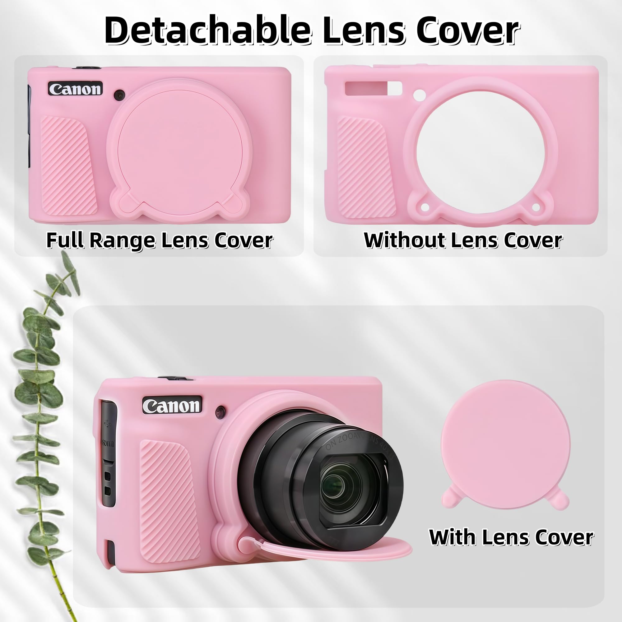 Custodia per fotocamera digitale Canon PowerShot SX740/SX730, SX740 HS, custodia protettiva in morbido silicone rimovibile, con 2 pellicole protettive per lo schermo e 1 cinturino da polso