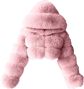 Women Faux Fur Coats Luxury Winter Warm Fluffy Cropped Jacket