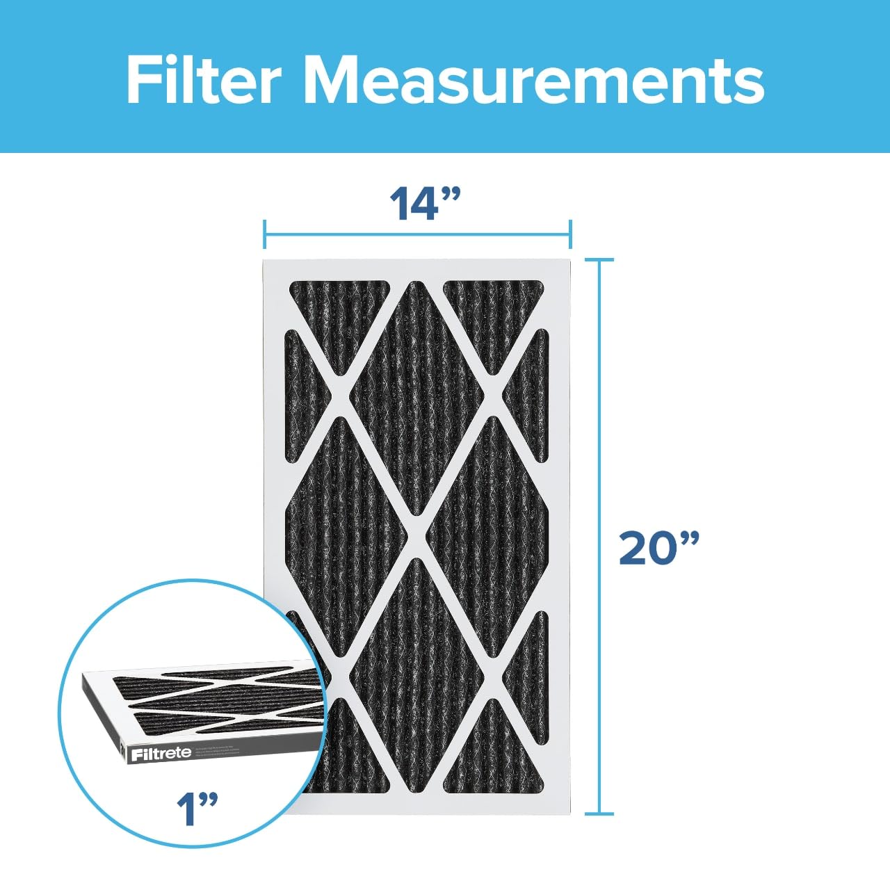 Filtrete AOR05-6PK-1E Filtro de Aire, 14 In. x 50,8 cm. x 1 pulgada, negro