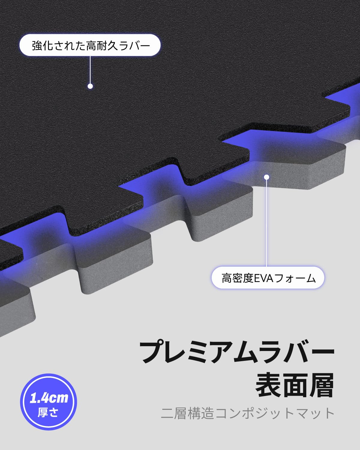 Amazon.co.jp: AIRHOP 24枚 8.64m² ジムマット 大判トレーニングマット