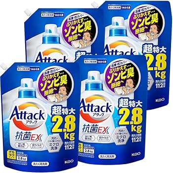 Amazon | 【ケース販売】デカラクサイズ アタック抗菌EX 洗濯