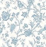 NextWall Jasmine Chinoiserie Peel and Stick Wallpaper (Carolina Blue)