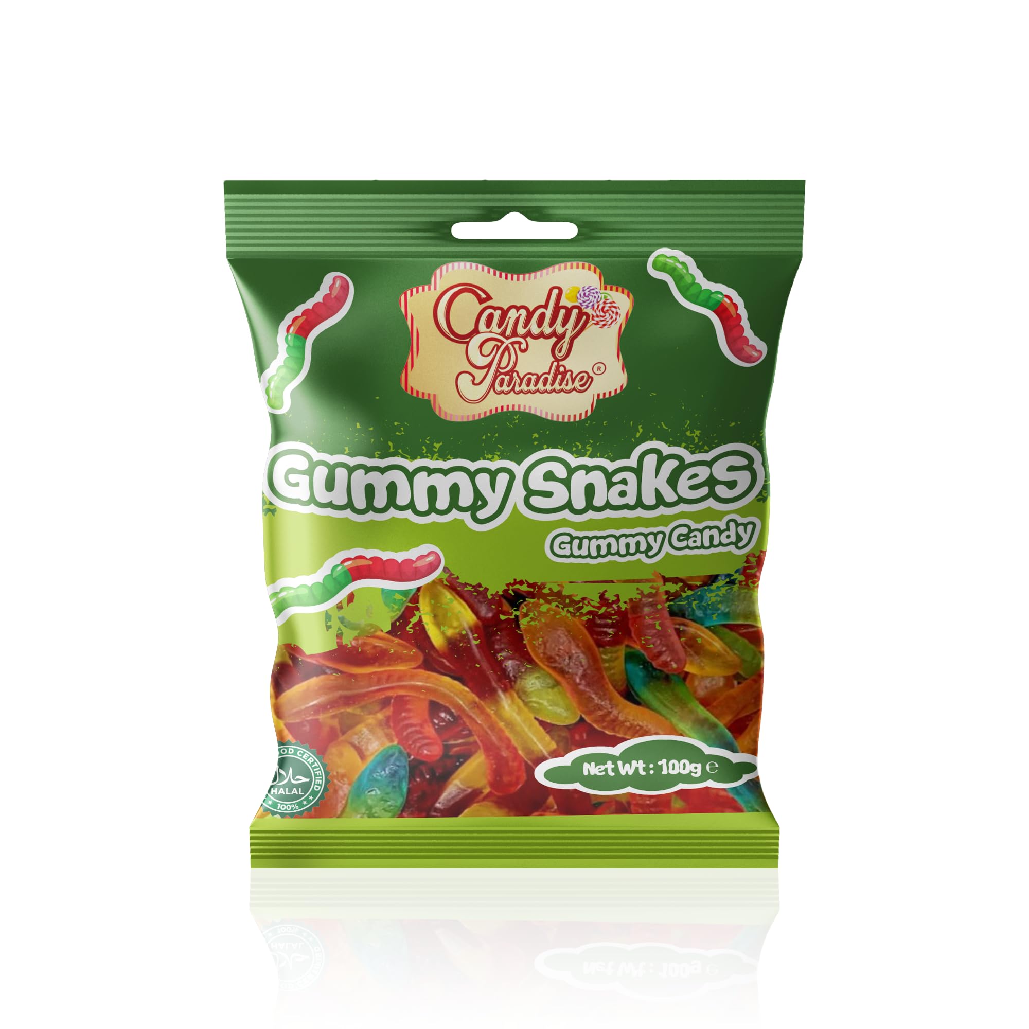 Candy ParadiseGummy Candy 100g (Pack of 1, Gummy Snakes)
