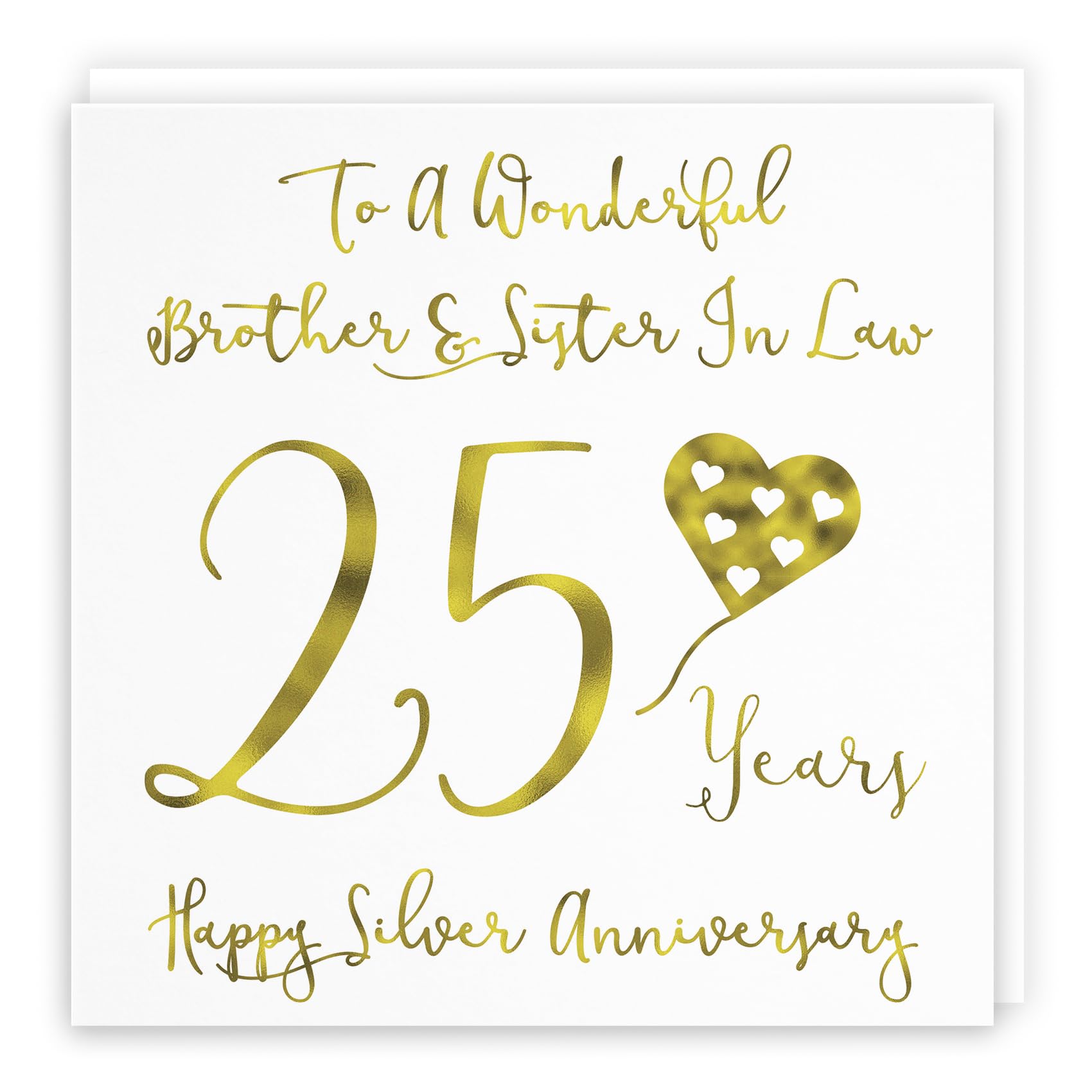 Hunts England, Brother And Sister In Law 25th Anniversary Card, To A Wonderful Brother & Sister In Law, 25 Years