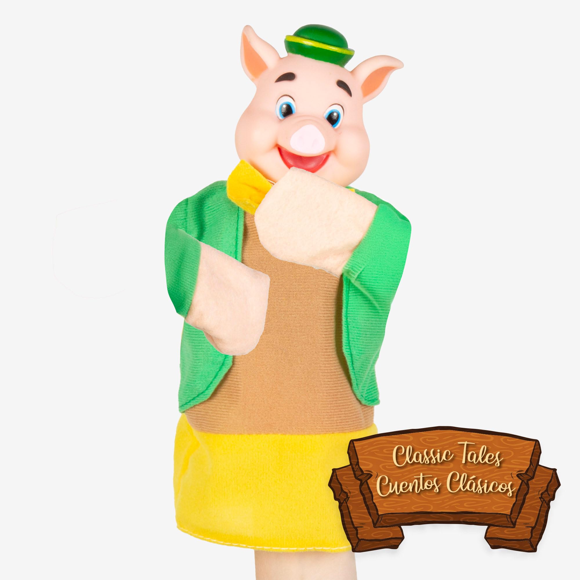 ColorBaby Cucu Show Set Marionetas Los Tres cerditos, 4 títeres Personajes de 25 cm, Materiales Suaves y Seguros, Juguetes Infantil, para Jugar en Grupo o Pasar Tiempo en Familia (39167)