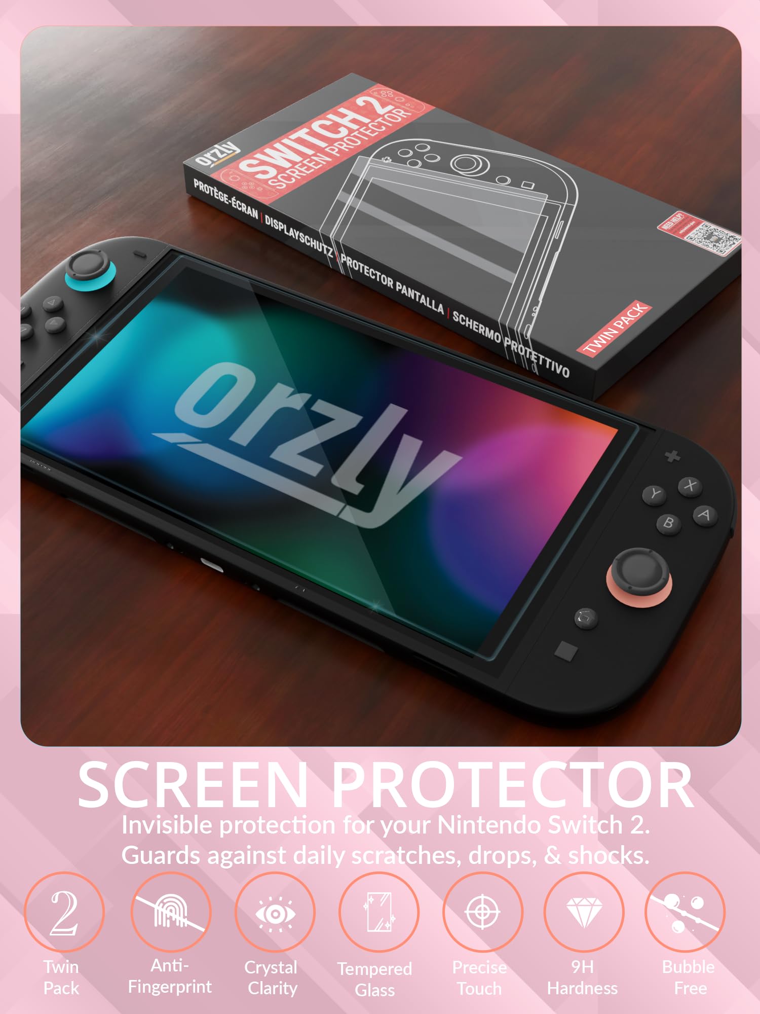 Pack Accessoires Switch 2 – Étui Protection + Protecteurs d’Écran Switch 2 (2025) USB-C Charge Câble Carte Jeux Holder Grip Confort Écouteurs Edition Coffret Cadeau
