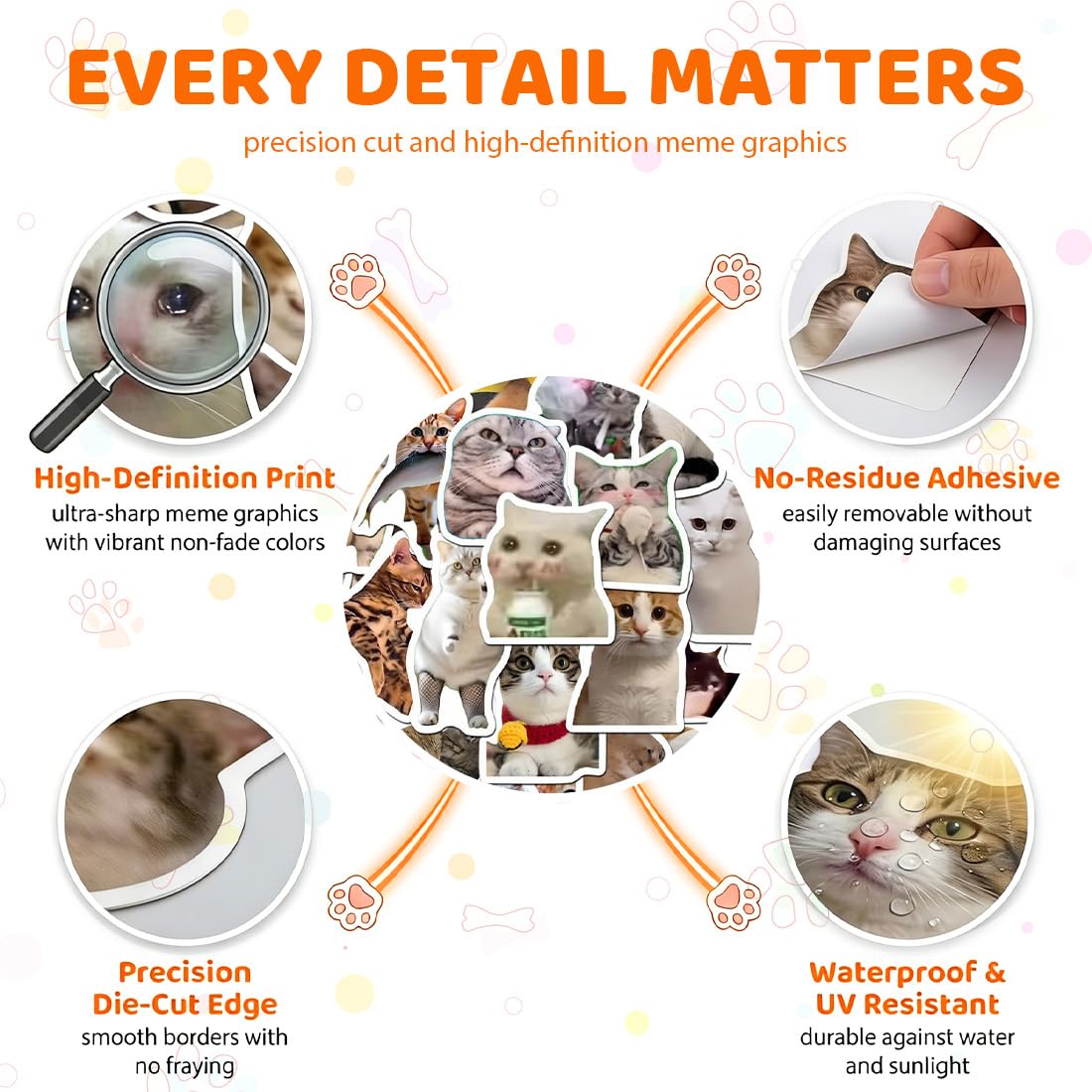 300 Stickers Gatti Sticker Meme Adesivi Divertenti Kitty Sticker Stickers Set Adesivi Estetici per Laptop, Bottiglia d’Acqua, Quaderno, Decorazioni, Regalo