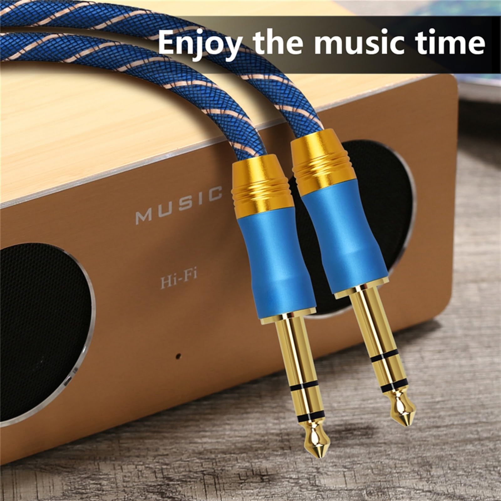 kabel audio do gitary Kabel Gitarowy 6.35mm 1/4 ''TRS Kabel Audio Męski Na Męski Przewód Gitarowy Do Elektrycznej Gitary Basowej Klawiatura (Color : B, Size : 5m)