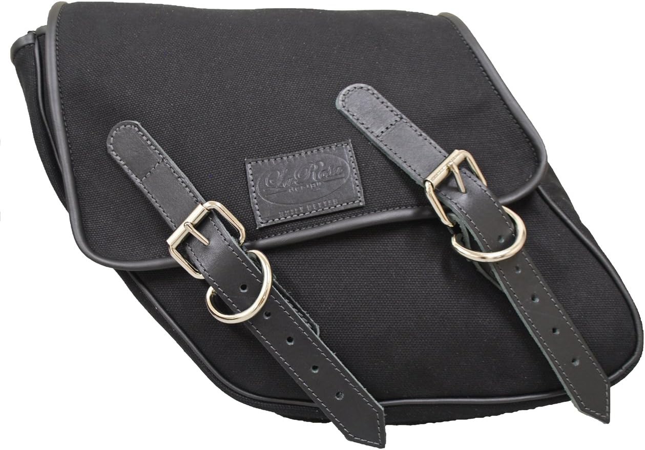 La Rosa Design -96-UP Harley-Davidson Dyna Wide Glide FXR Left Side Solo Saddle Bag Eliminator Black Canvas