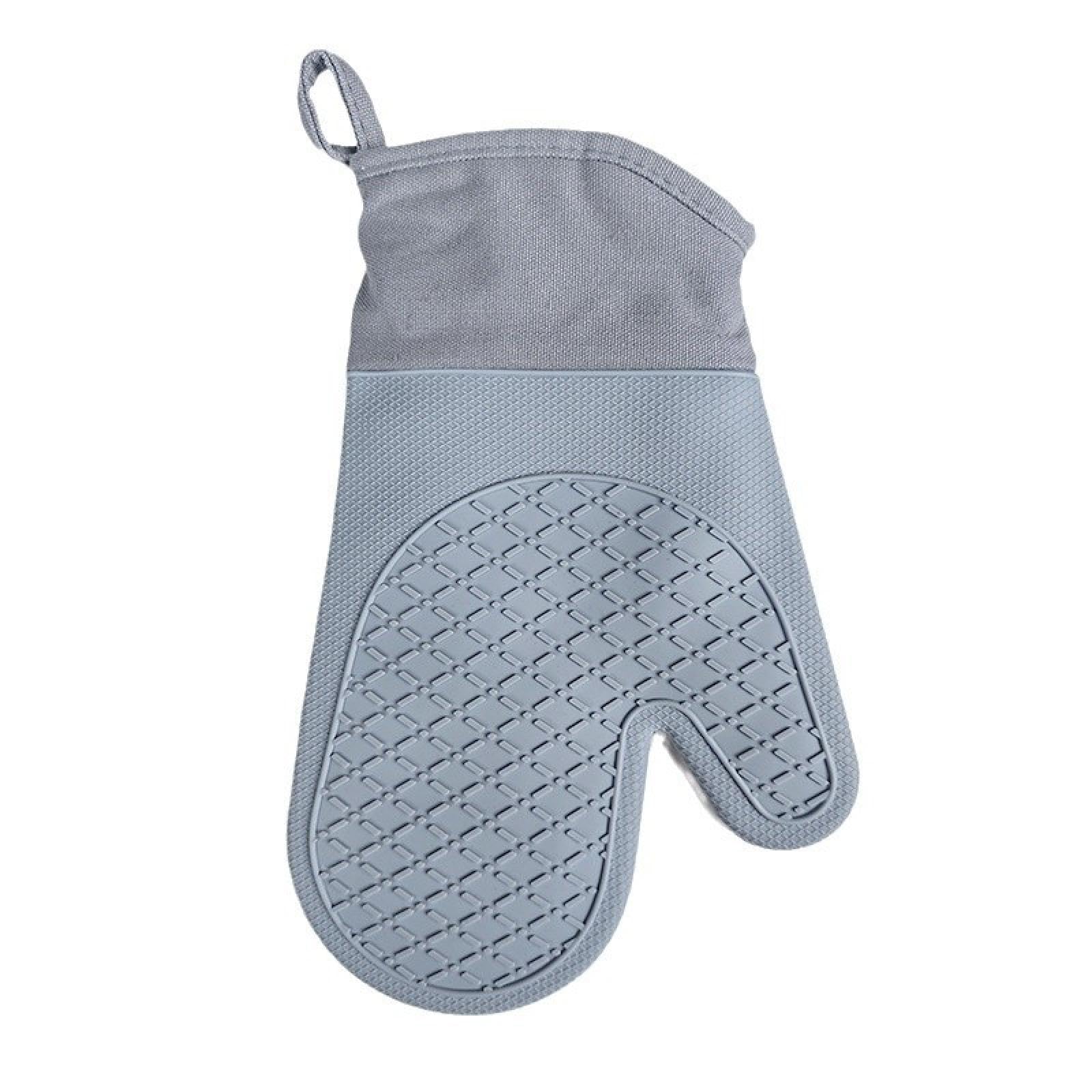 Silicone barbecue gloves, heat-resistant gloves, inner layer of cotton, non-slip and waterproof, suitable for barbecue, cooking, baking