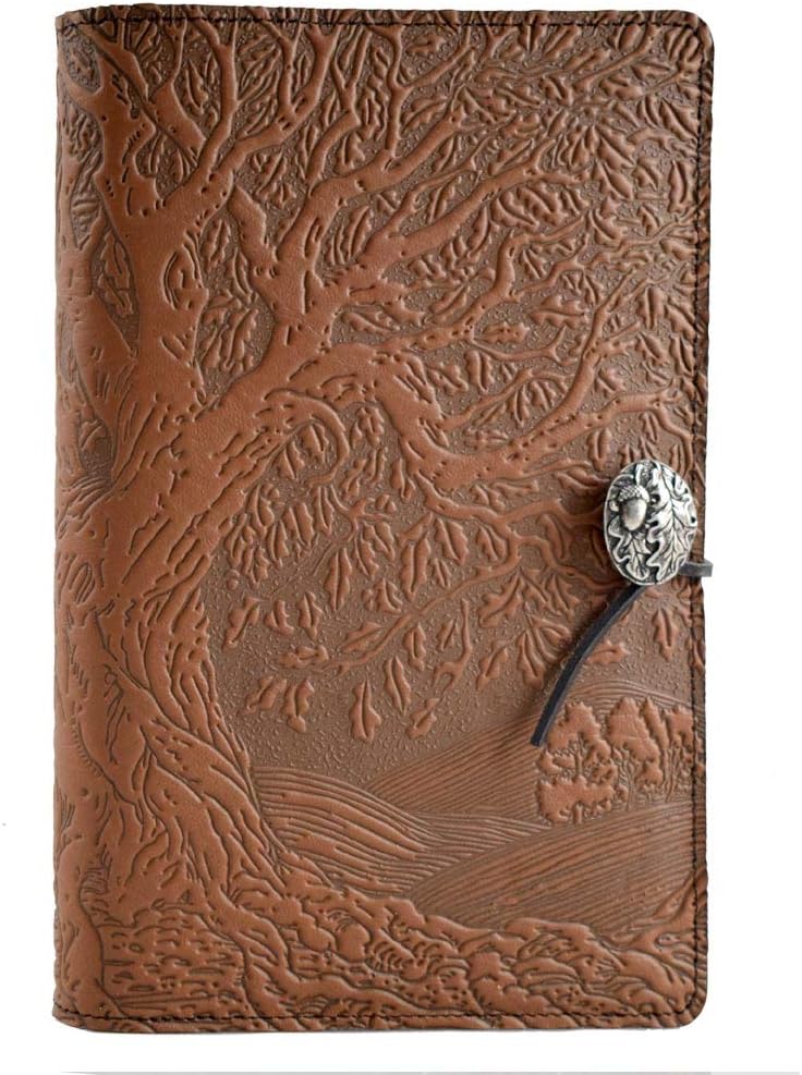 Modern Artisans American Made Tree of Life Embossed Leather A5 Writing Journal, 6 x 9-inch + Refillable Hardbound Blank Insert