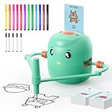Interactive Educational Drawing Robot for Kids - Montessori Learning Toy with 150 Word Cards, Voice Interaction, Ages 5+ (Green)