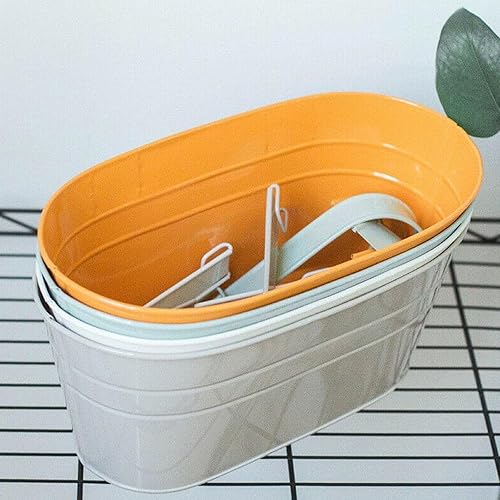 Miniatura 4 de Macetas de metal de hierro para colgar en la pared, 4 piezas coloridas para macetas con ganchos desmontables para barandilla, valla, balcón,