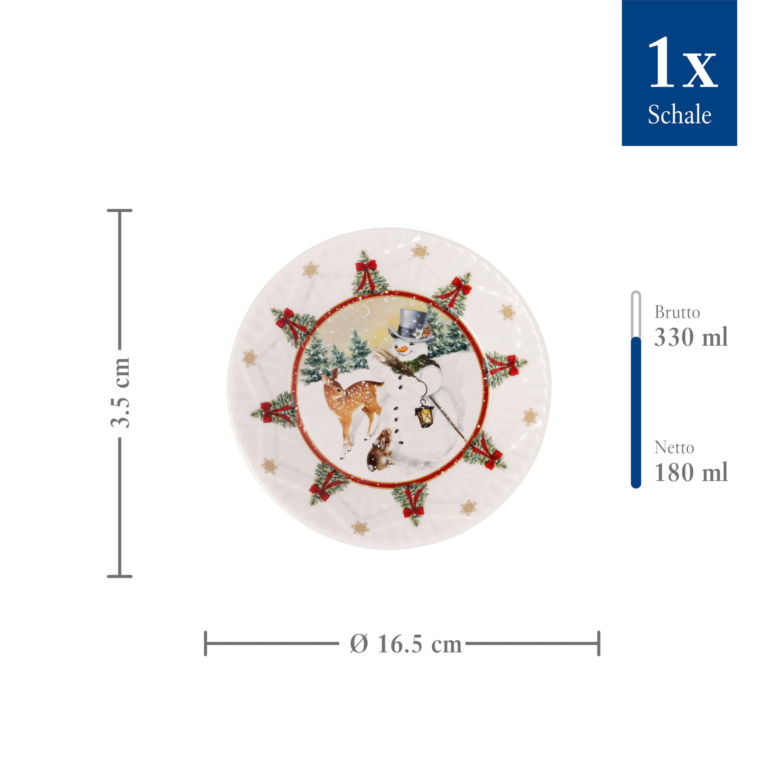 Villeroy & Boch – Toy's Fantasy Mała Porcelanowa Miska Na Boże Narodzenie, Miseczka Ceramiczna, Bożonarodzeniowy Talerz Głęboki Do Serwowania