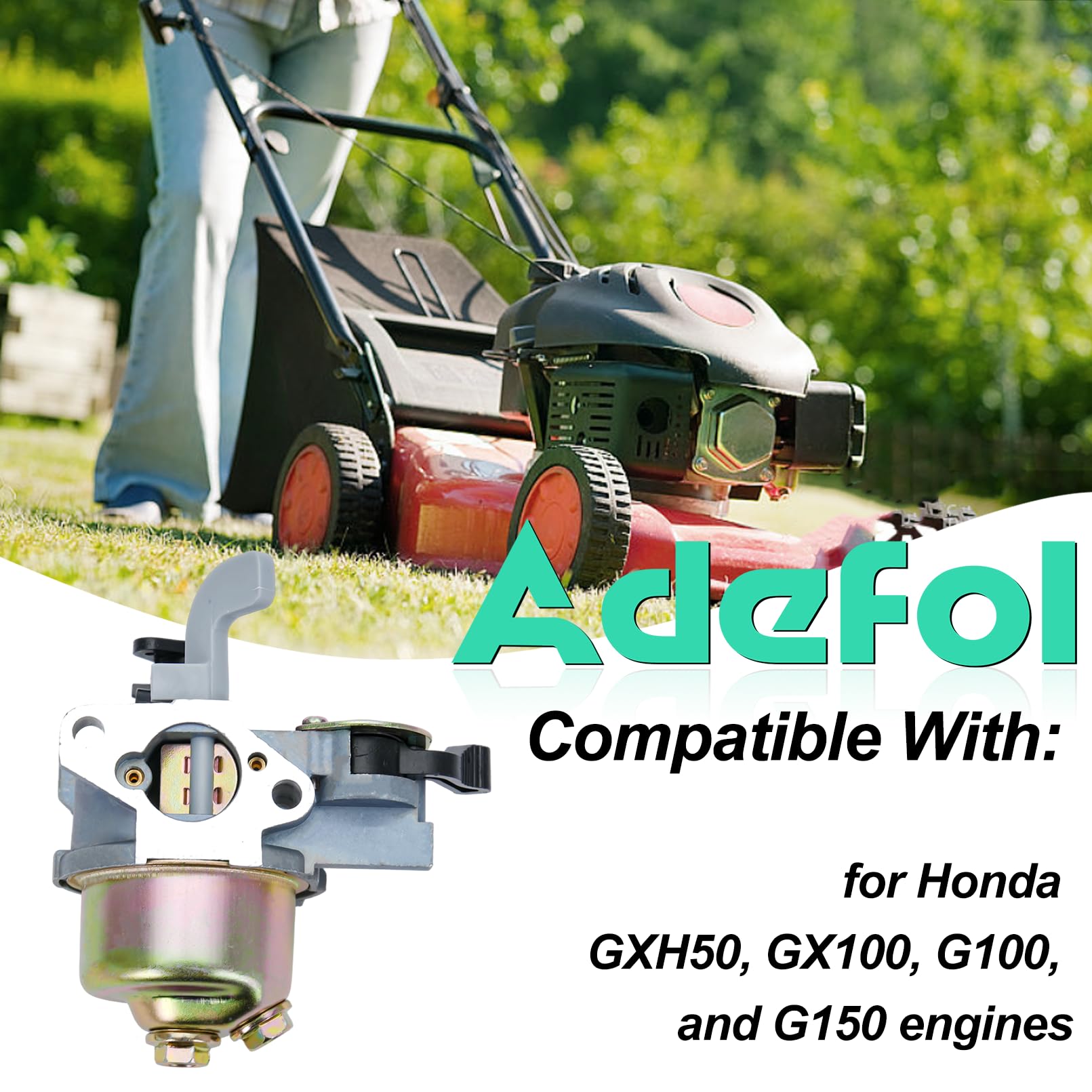 Adefol Kit de carburador para motores Honda GXH50, GX100, G100, G150, Incluye carburador con línea de combustible, filtro de aire y bujías, filtro de combustible y bujías, repuesto 16100-Z4E-003