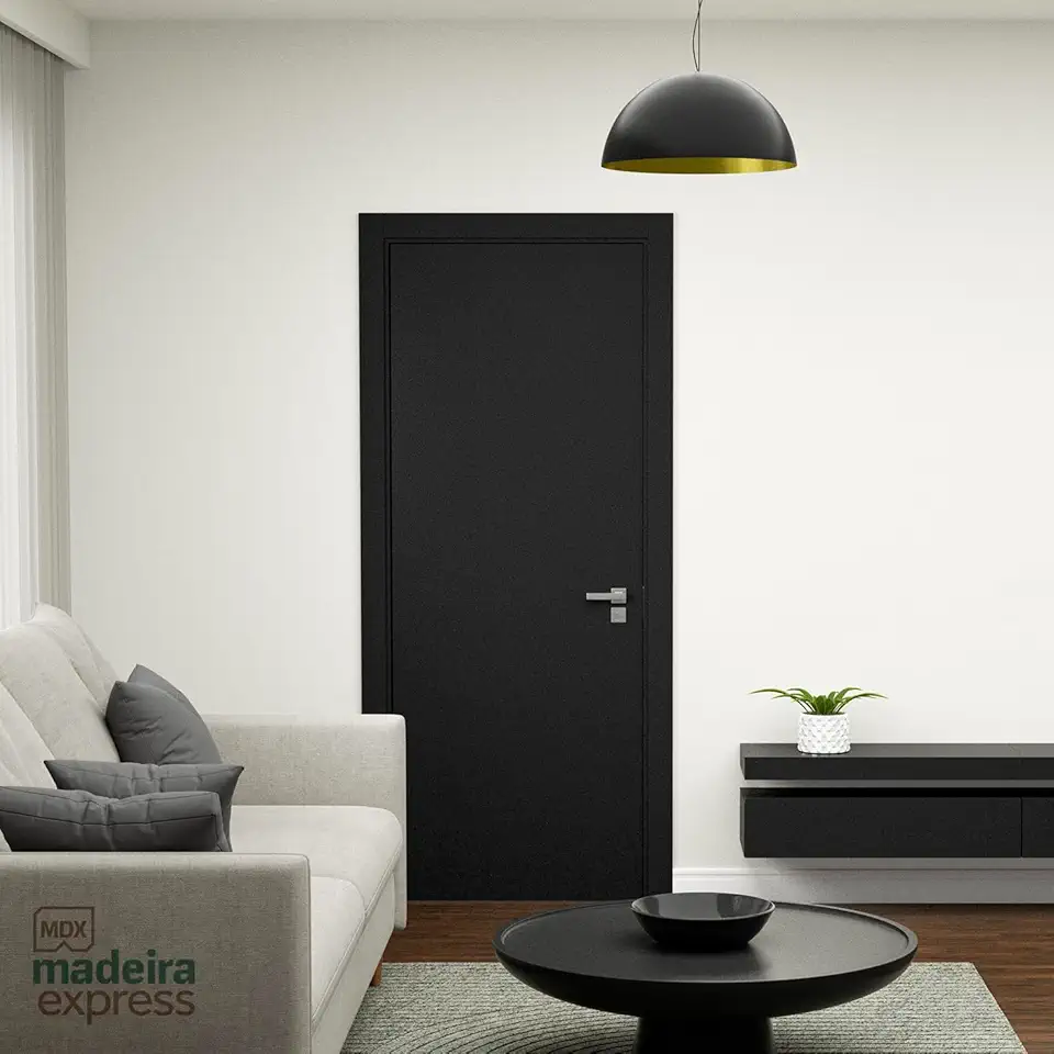 Porta Lisa Colmeia - Preto - 35x620x2100 mm