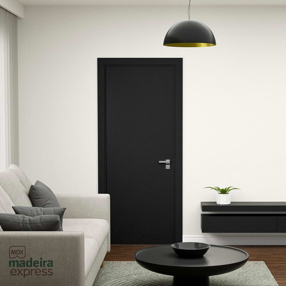 Porta Lisa Colmeia - Preto - 35x620x2100 mm