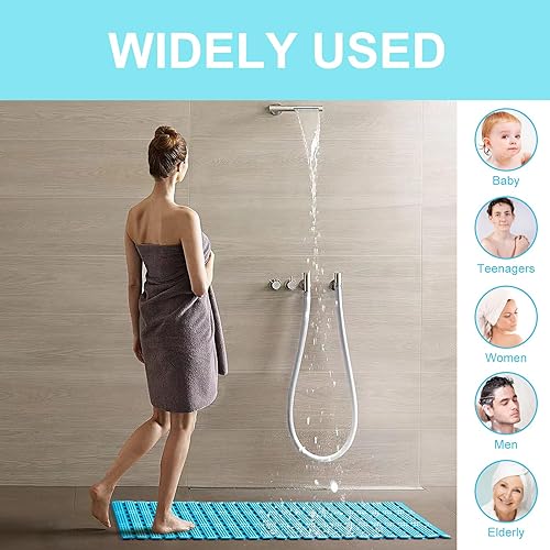 Miniatura 5 de TIJIDE Tapete de ducha antideslizante, tapete antideslizante para bañera de 26.7 x 15.7 pulgadas para tapete de bañera antideslizante, uso de