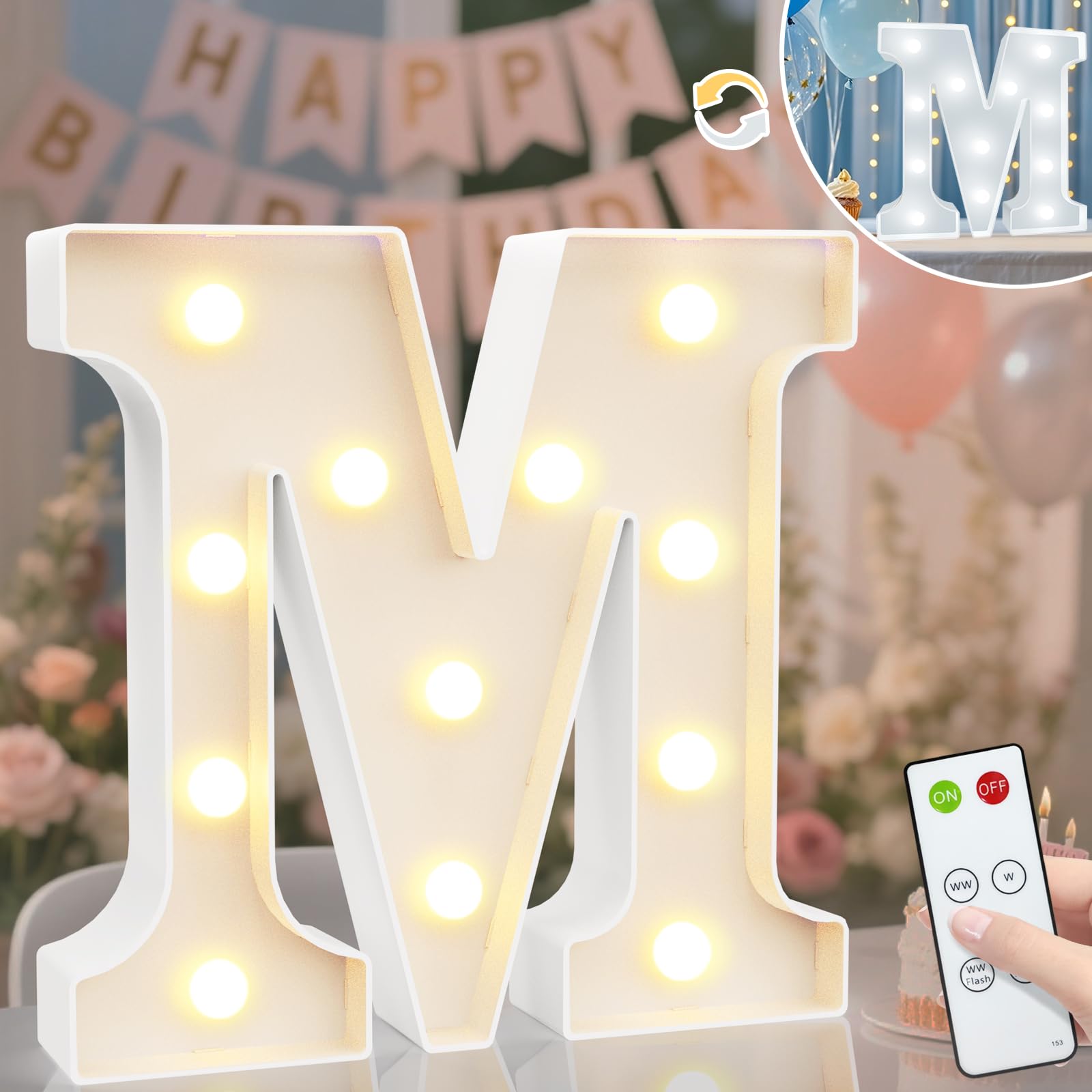 8.8" Decorative LED Light Up Numbers, Marquee Numbers Lights for 7th Birthday Decorations, Lighted Number Sign for Birthday Party Night Lights Wedding Anniversary Home Wall Decor, White Number 7 — view 71