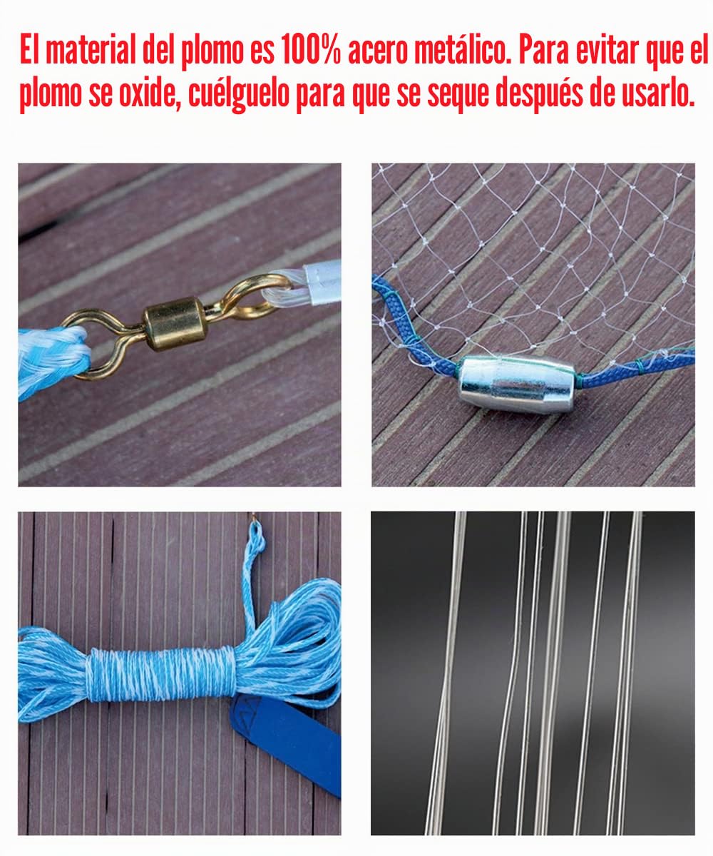 Esparavel con Marco de Aluminio, Malla de 2,03 cm, 2,37-4,20 m de diámetro