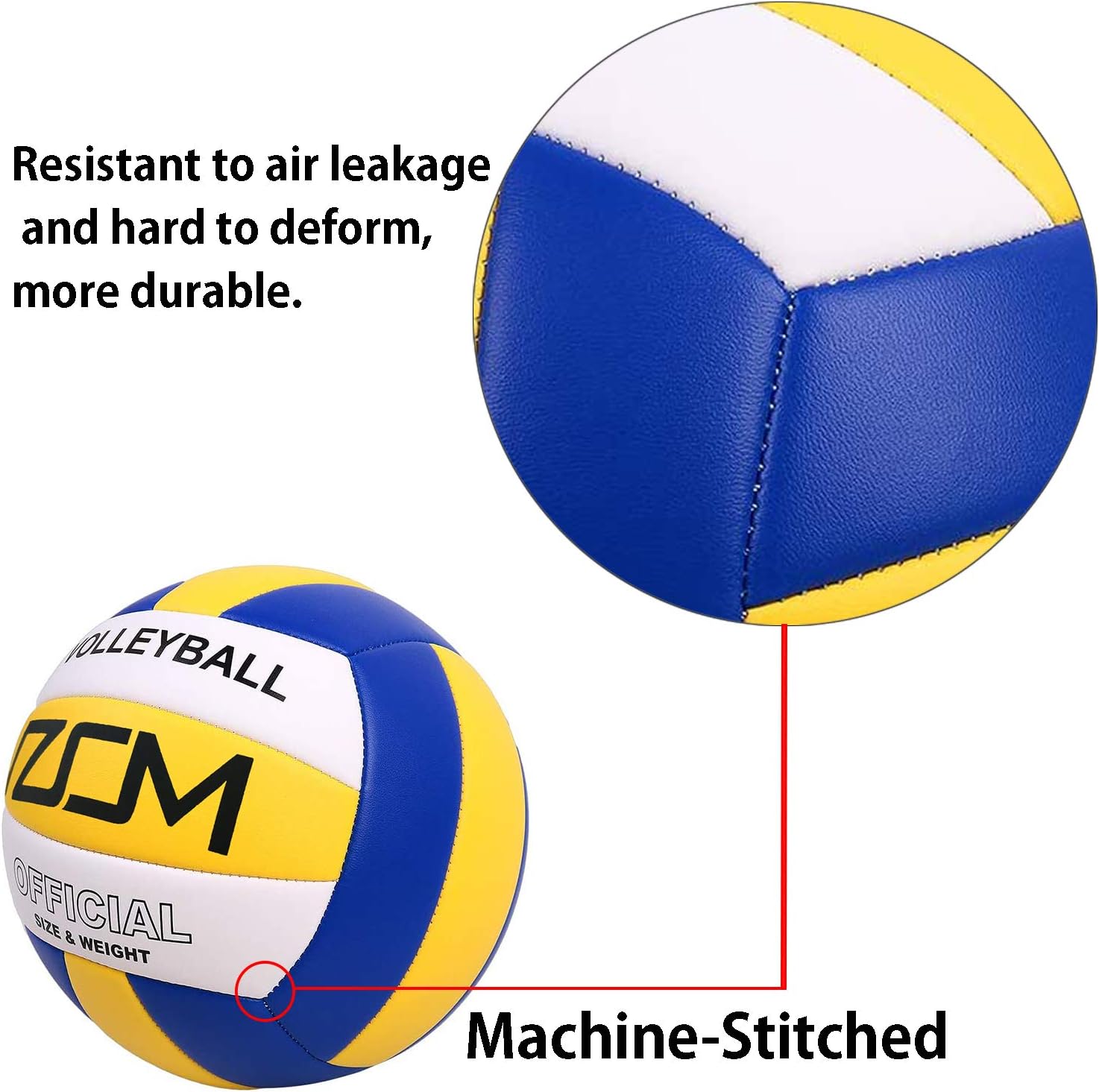 EVZOM Super Soft Volleyball Beach Volleyball Official Size 5 for Outdoor/Indoor/Pool/Gym/Training Premium Volleyball Equipment（Blue） : Sports & Outdoors