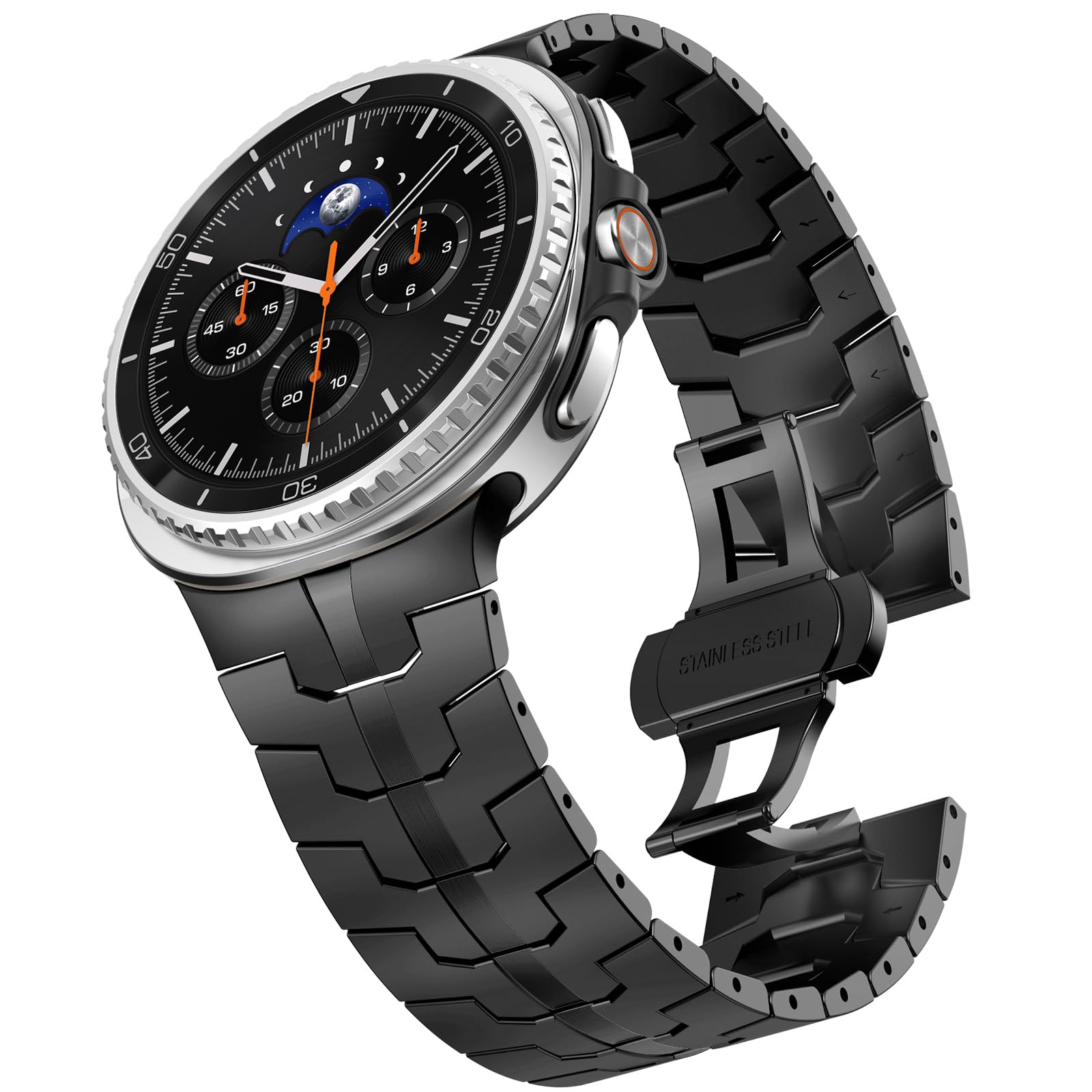 NewWays Cinturino in titanio a 2 gradi compatibile con Samsung Galaxy Watch 8 Classic 46 mm/Watch 8 44 mm 40 mm