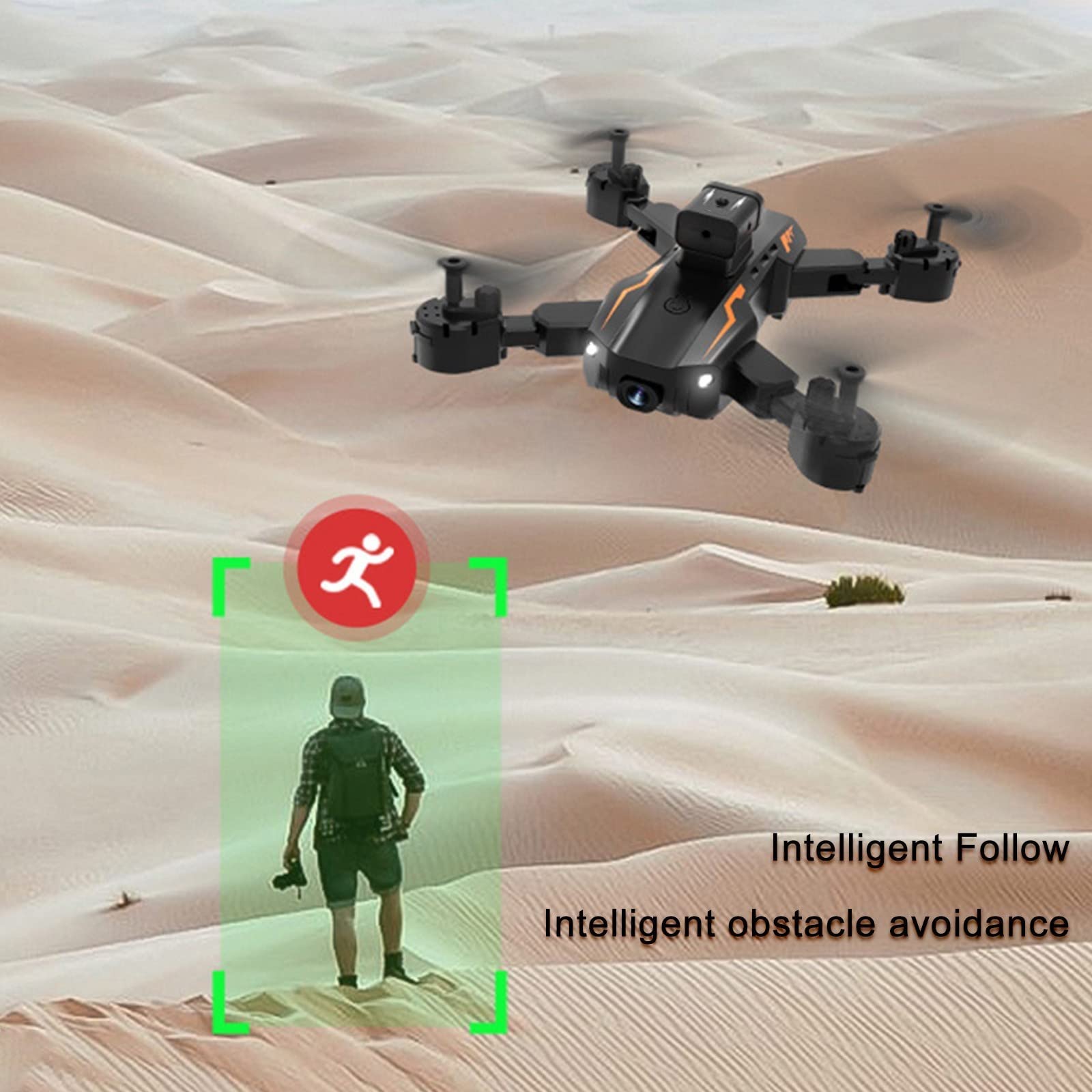 Dron z kamerą 720P dla dorosłych i dzieci, składany quadcopter zdalnie sterowany FPV z czterokierunkowym unikaniem przeszkód, inteligentne zawisanie, trzymanie wysokości, uruchamia