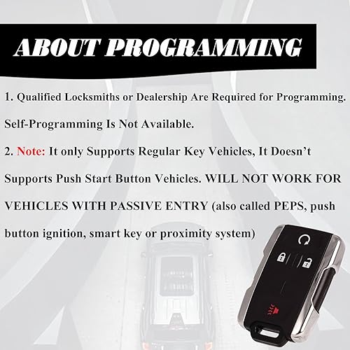 Miniatura 5 de MechanMagic Juego de 1 llavero de repuesto con control remoto de entrada sin llave para GMC Sierra Chevrolet Silverado 1500 2500 3500 2014-2020 GMC