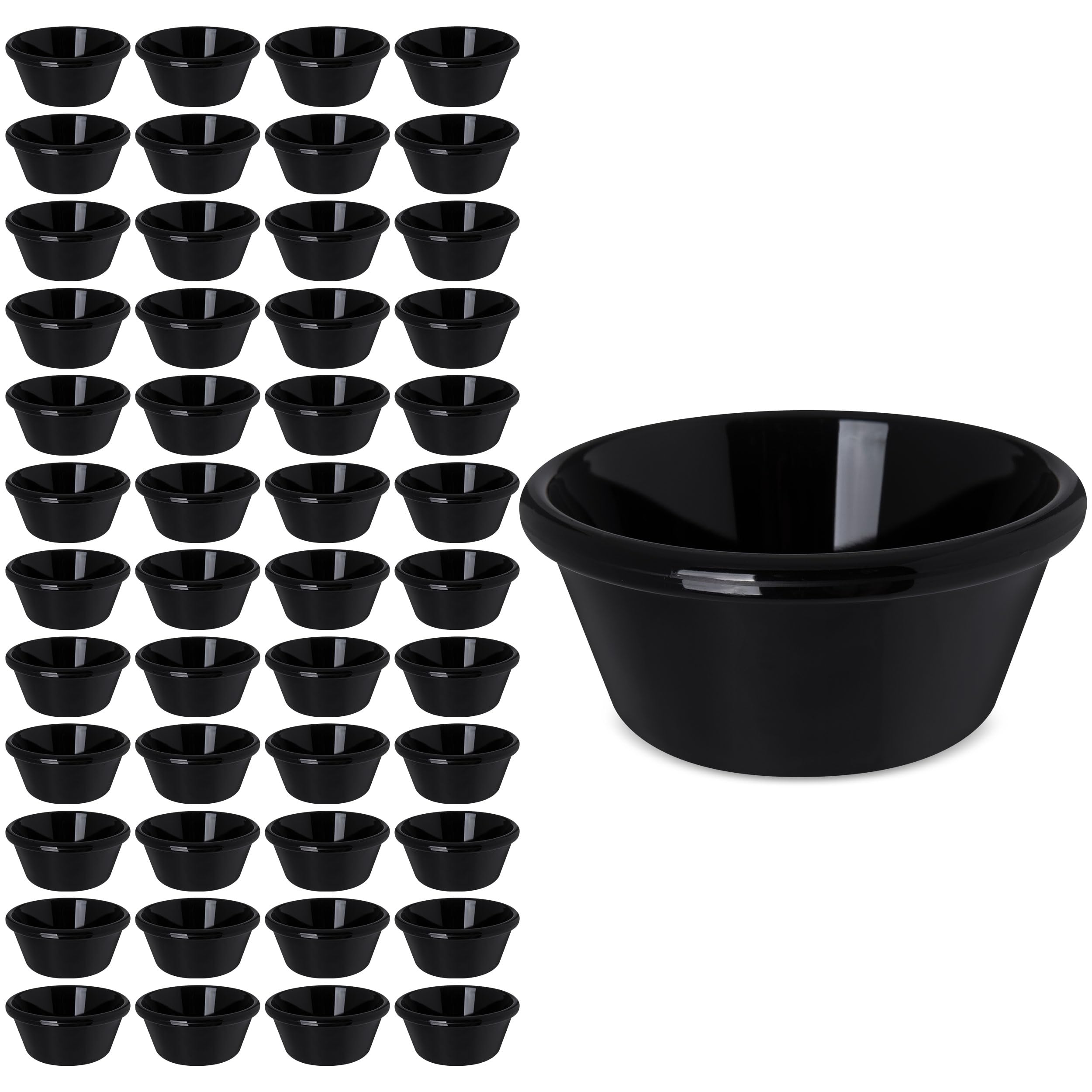Carlisle 4312603 SAN Smooth Ramekin, 6 oz Capacity, 1.80" Height, Black (Case of 48)