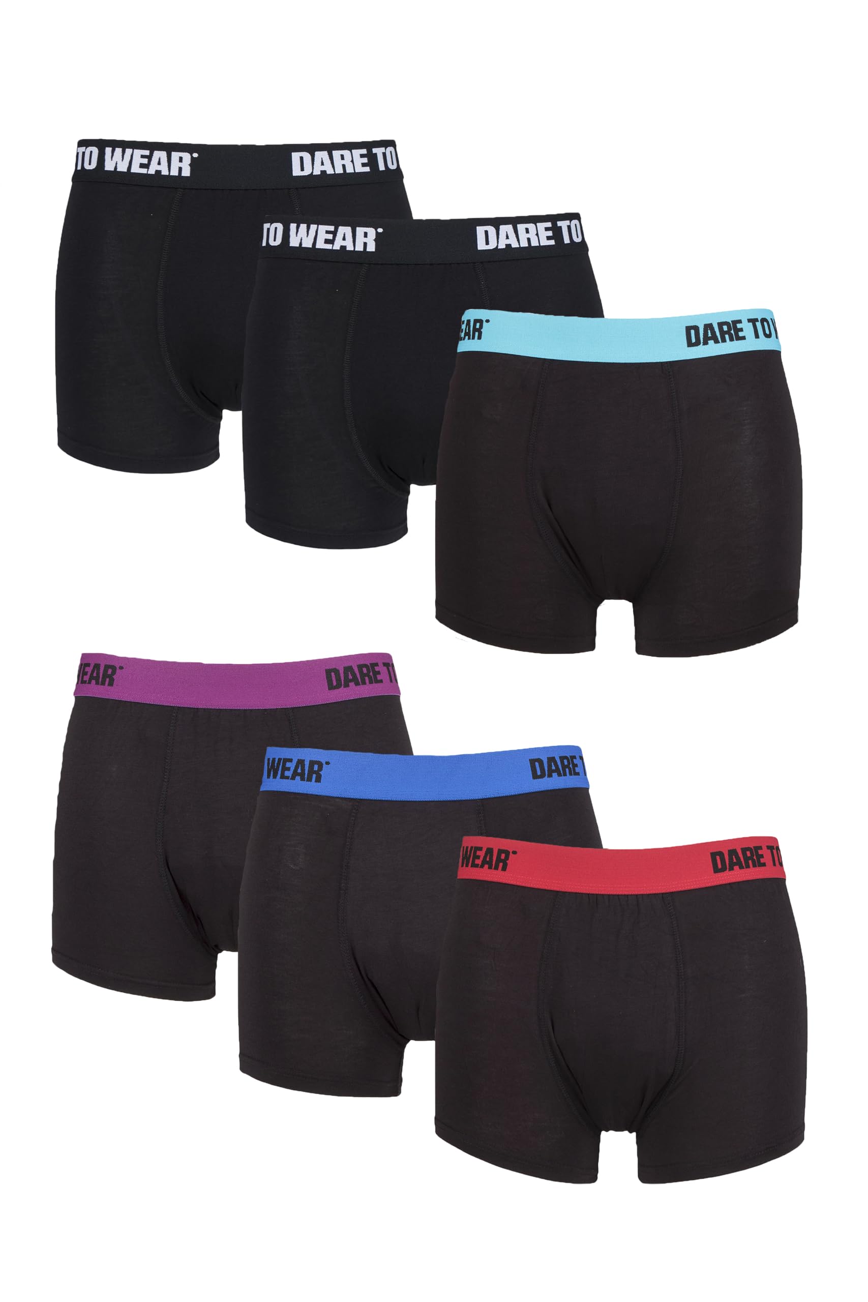 SockShop Dare to Wear Trunks - Mens Bamboo Plain and Striped Patterned Underwear in a 6 Pair Multipack