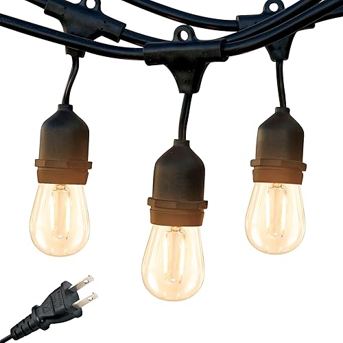 Miniatura 15 de Brightech Ambience Pro – Serie de luces LED impermeables para exteriores – colgantes, regulables, 2 W, bombillas vintage Edison – Luces de jardín de