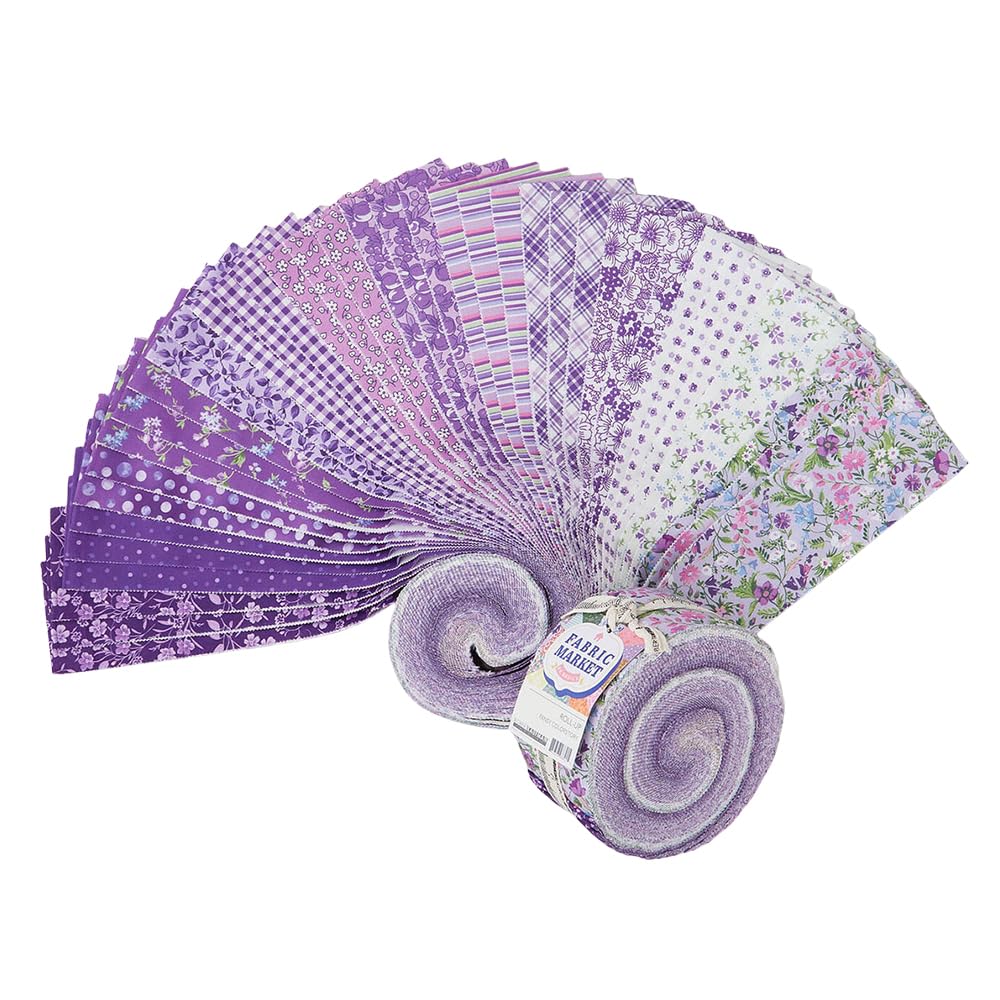Robert Kaufman Assorted Flowerhouse Fabric Market Pansy Roll Up 40 2.5-Inch Strips Jelly Roll Ru-1425-40