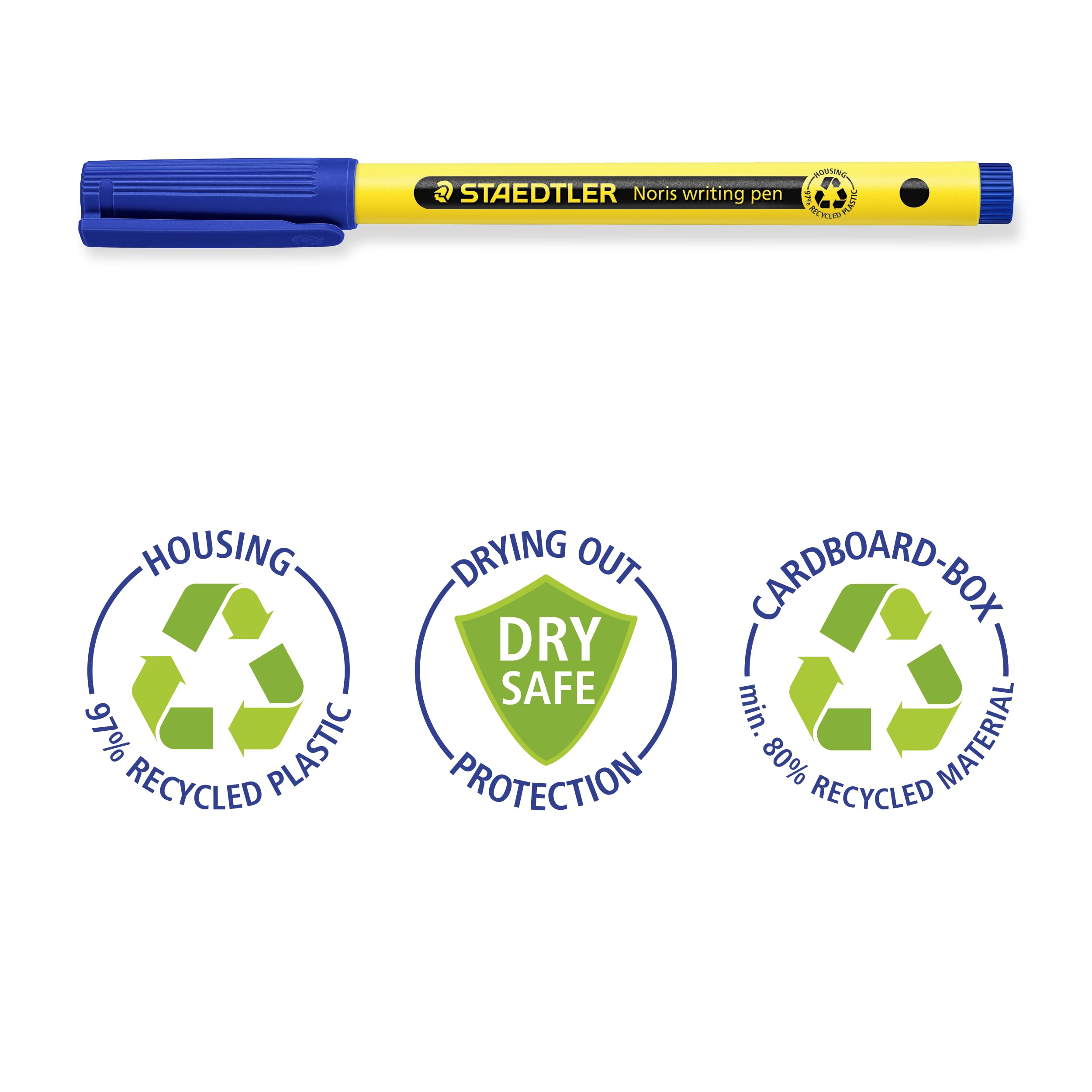 STAEDTLER Noris 307 Fineliner – Blau, 100 Stück, 0,6 mm