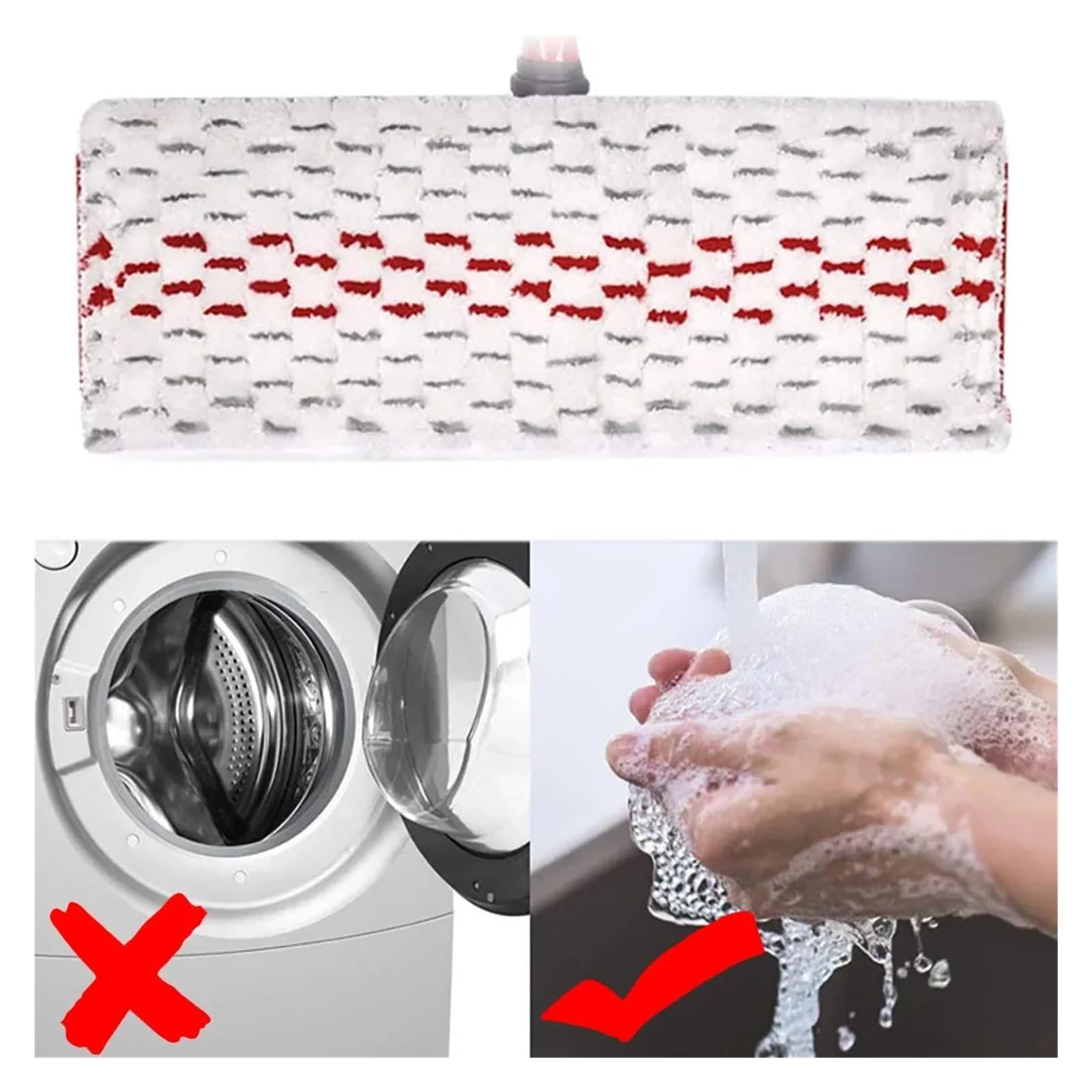 Cuscinetti for mocio in microfibra, ricambio riutilizzabile for panno piatto, lavabile in lavatrice ad asciugatura rapida(White)